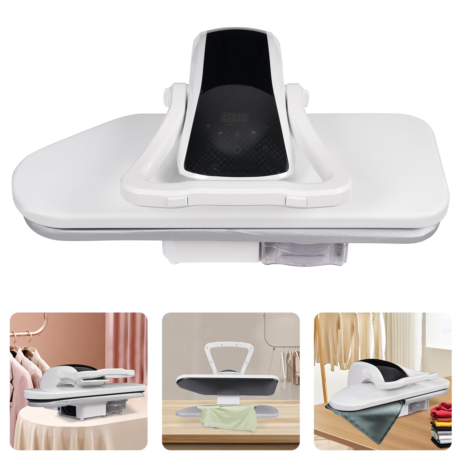 Prensa de vapor para planchar, máquina de planchar, prensa de vapor inteligente de 2200W con pantalla táctil, prensa de vapor digital con múltiples ajustes de tela, 90-200℃, apagado automático, 1L
