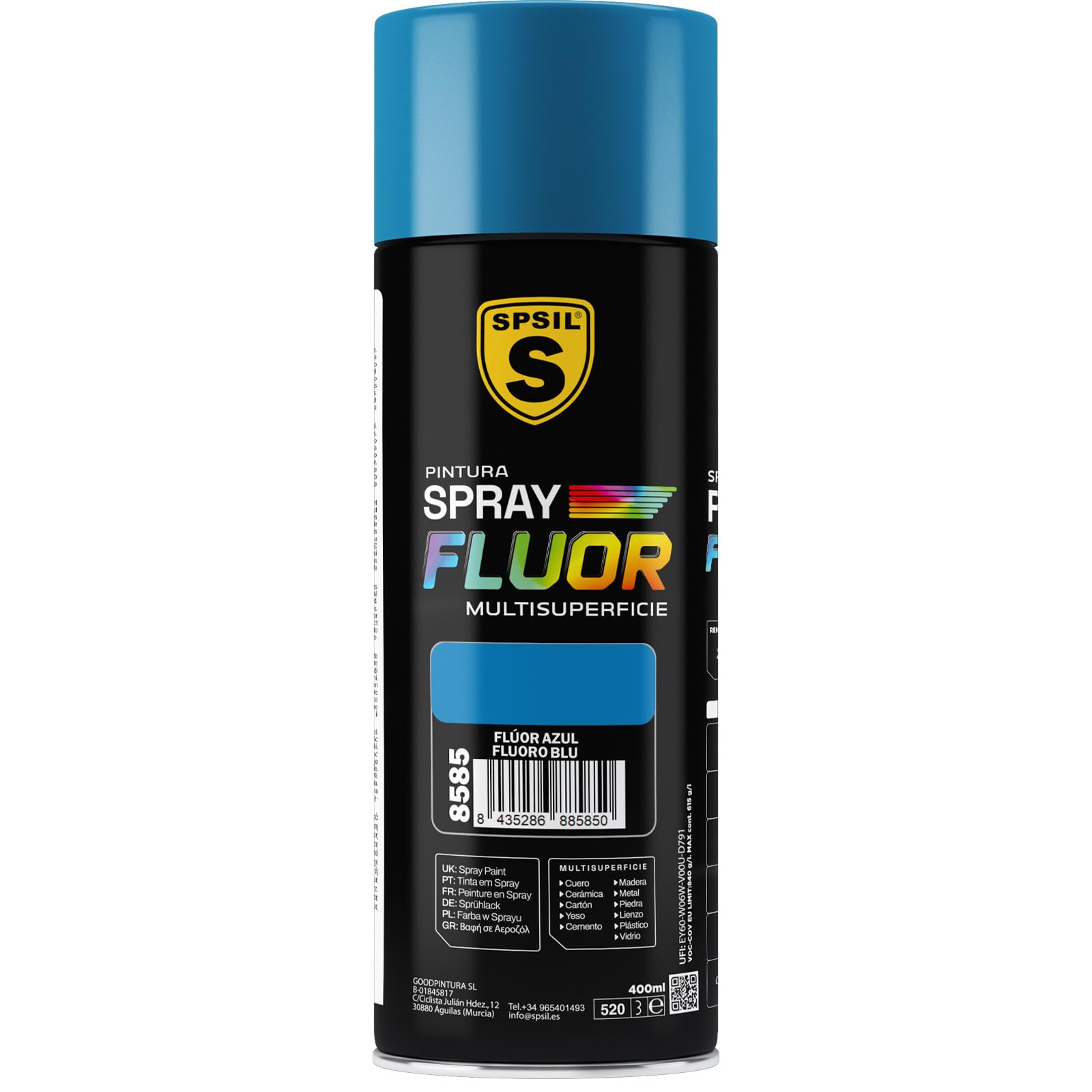 SPRAY PINTURA FLUORESCENTE AZUL 400 ML. 8585 : Amazon.es