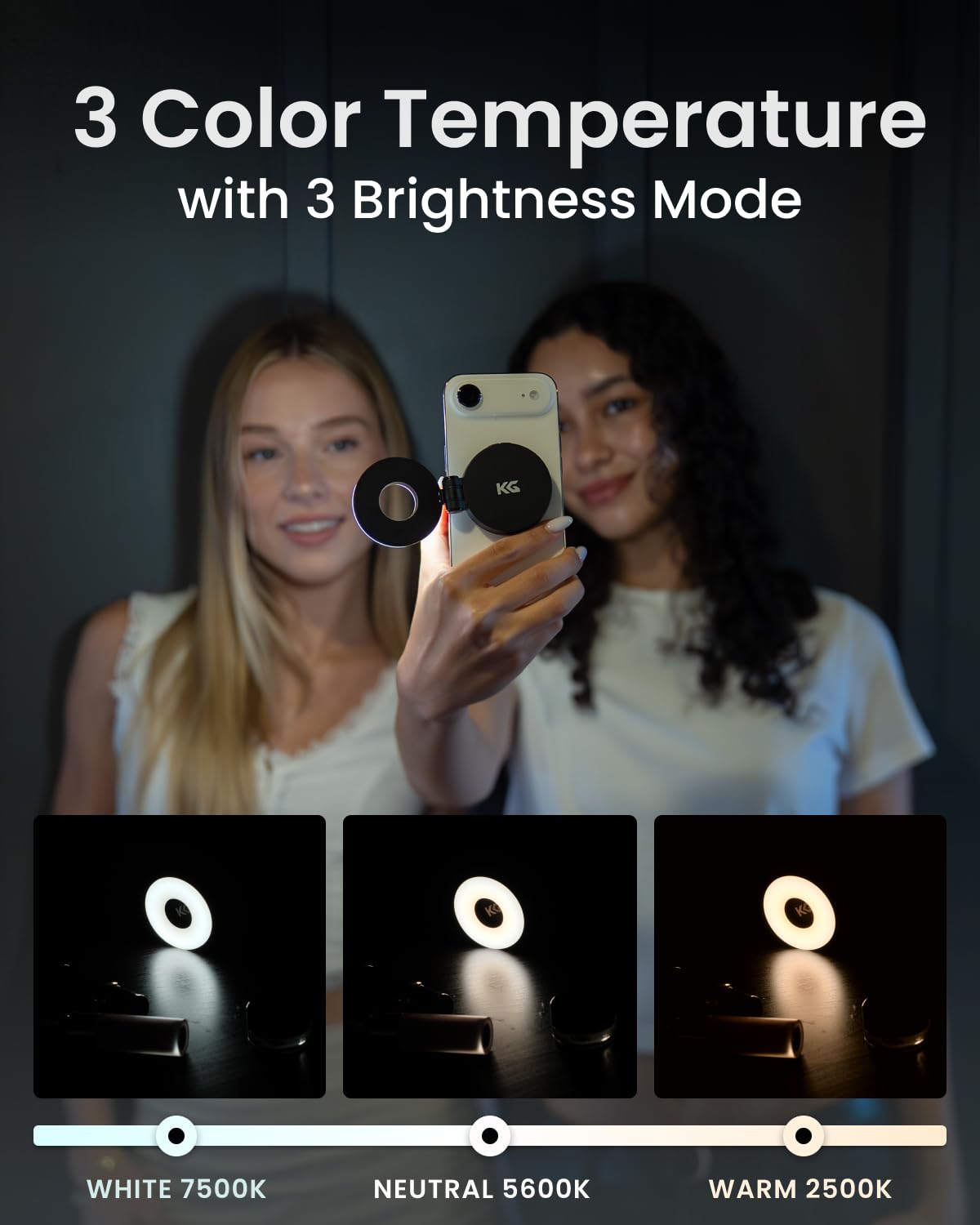 KraftGeek 163cm Trépied Smartphone avec Ring Light Telephone Magnétique