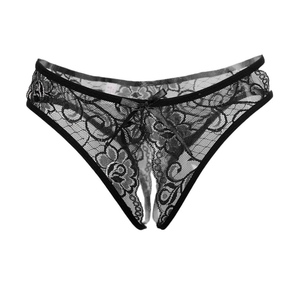 Womens Floral Lace Thong Underwear Crotchless Panties Black|Clothing, Shoes & Accessories | Womens Clothing | Intimates & Sleep | Panties-image-12
