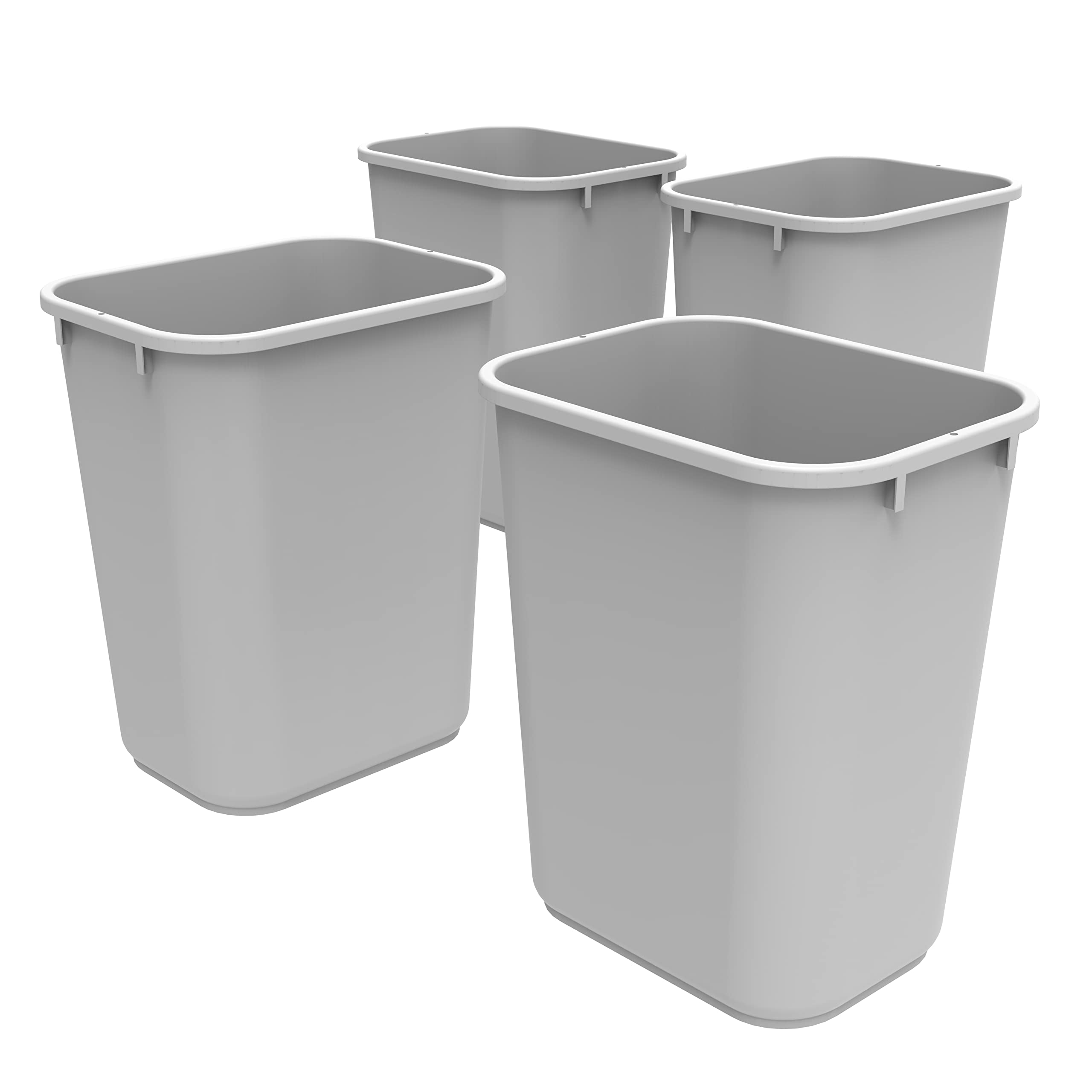 Storex Cestino per rifiuti grande/alto, grigio, 39 x 28 x 50 cm, confezione da 4 (00701C04C)