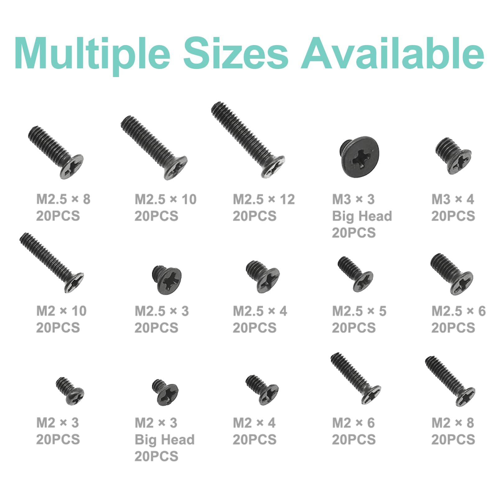 QTEATAK 300Pcs Black Laptop Notebook Computer Replacement Screws Kit for Lenovo Toshiba Gateway Samsung HP IBM Dell Sony Acer Asus SSD Hard Disk SATA