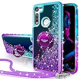 Silverback for Moto G Fast Case, Moving Liquid Holographic Sparkle Glitter Case with Kickstand,...