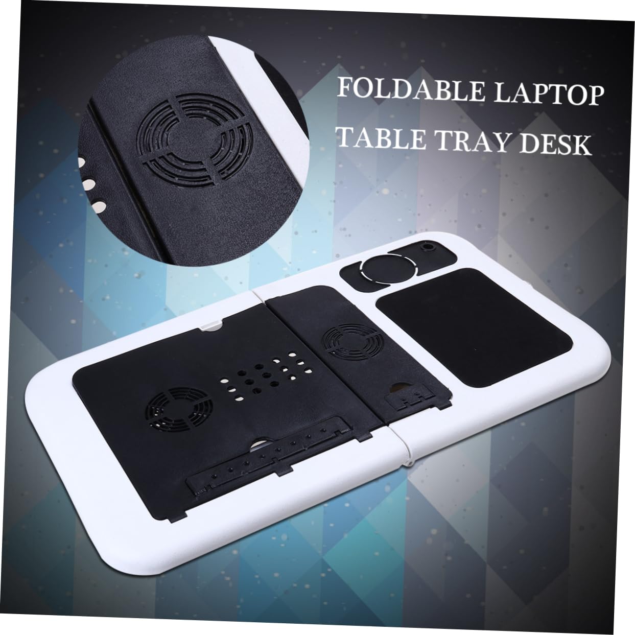 ABOOFAN Support De Bureau Pliable pour Ordinateur Portable avec 2 Ventilateurs Hauteur 0-31 Cm Angle 0-70 Degrés Non Inclus Câble USB