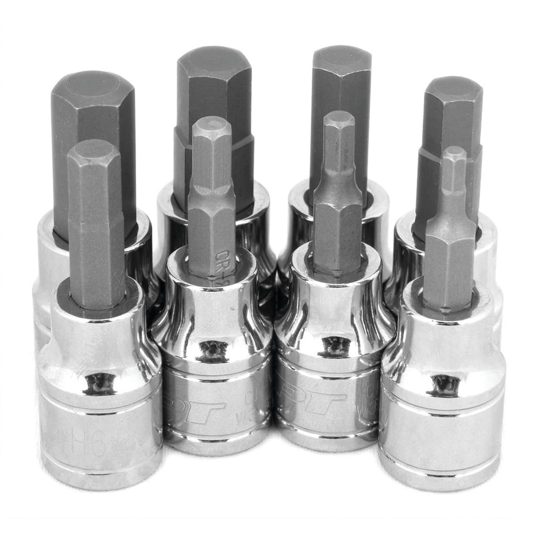 Performance Tool W38890 3-to-10mm 3/8-Drive Metric Hex Bit Socket Set, 8-Piece