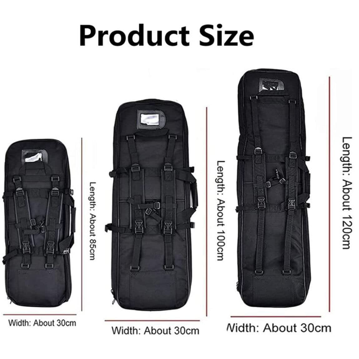 Custodia per Fucile Tattico Borsa per Fucile Tattico Custodia per Fucile Zaino, Borsa per Fucile da Campeggio All'Aperto, Borsa per Arma Portatile/Black/85Cm