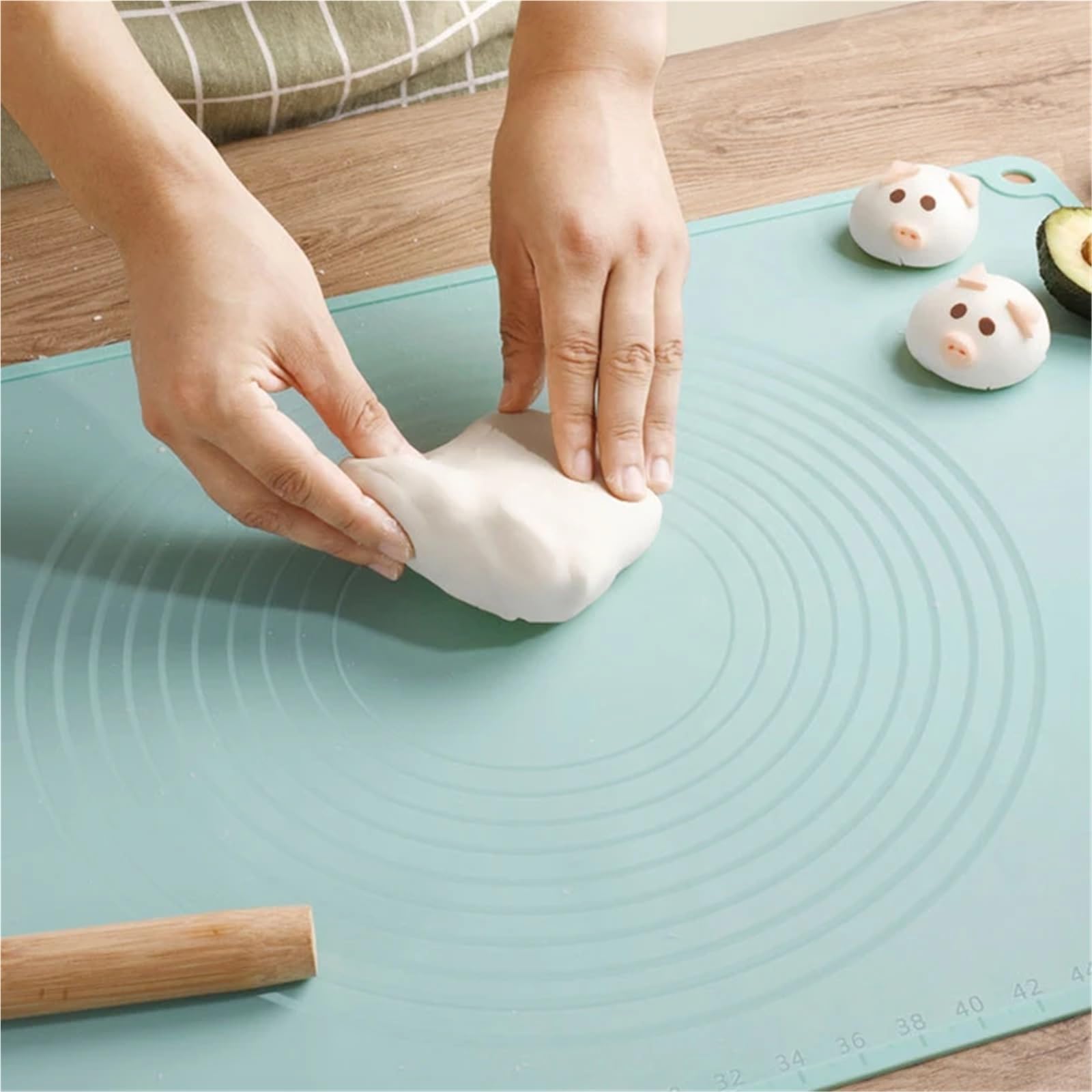 Tapetes para hornear Tapete de silicona for amasar masas, ideal for preparar dumplings, fideos, tartas y pasteles. Antideslizante. Accesorios cocina(45x65cm)