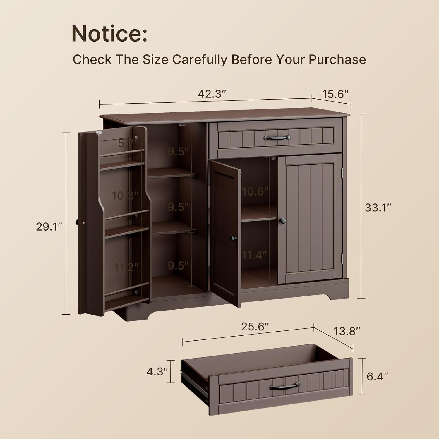 Gizoon Kitchen Sideboard Buffet Cabinet with Storage Sri Lanka | Ubuy
