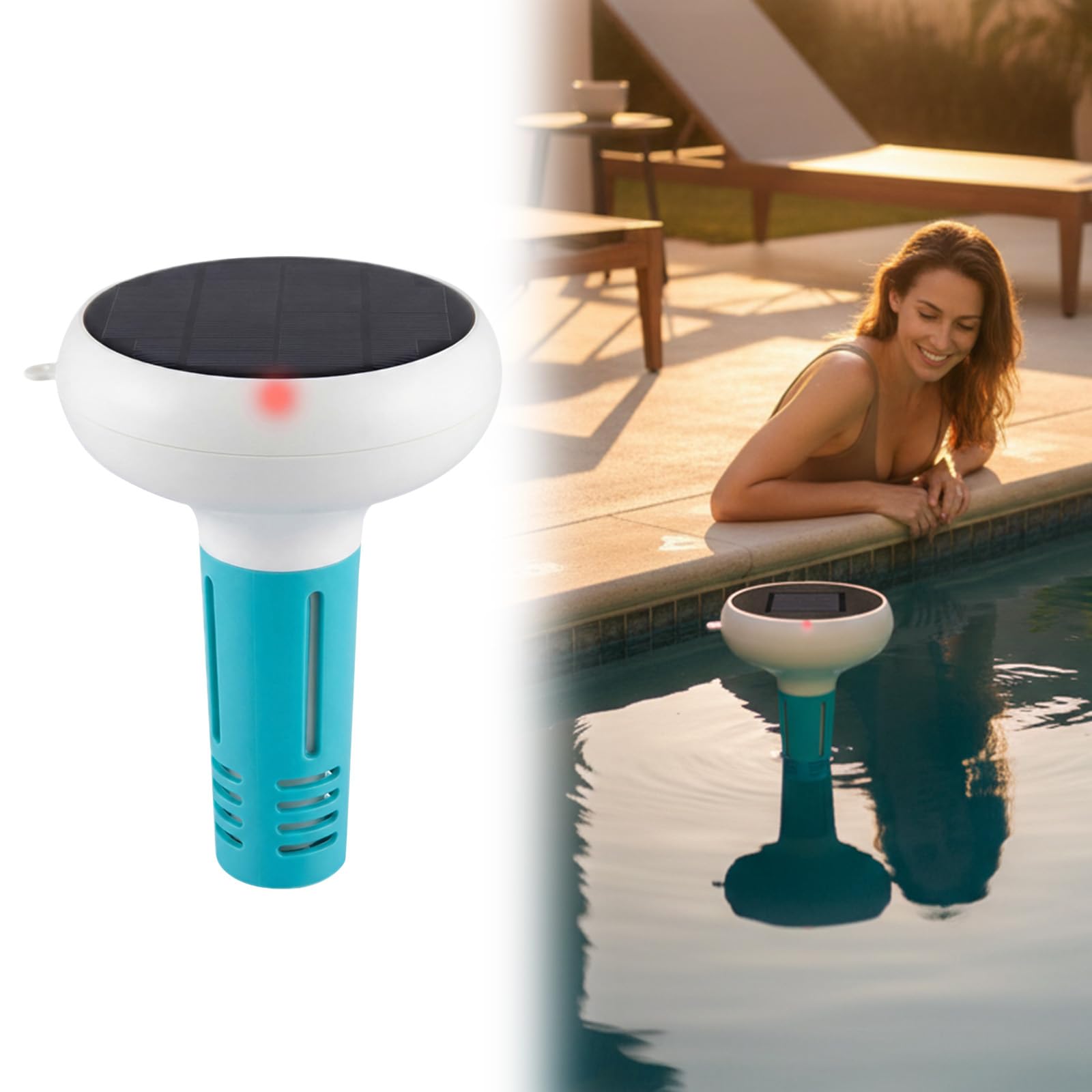 Genérico Probador Digital de Agua for Piscinas 7 en 1 WiFi PH y Temperatura de salinidad EC ORP Probador de Cloro Flotante for Piscinas Jacuzzi Probador químico Digital Completo for Piscinas