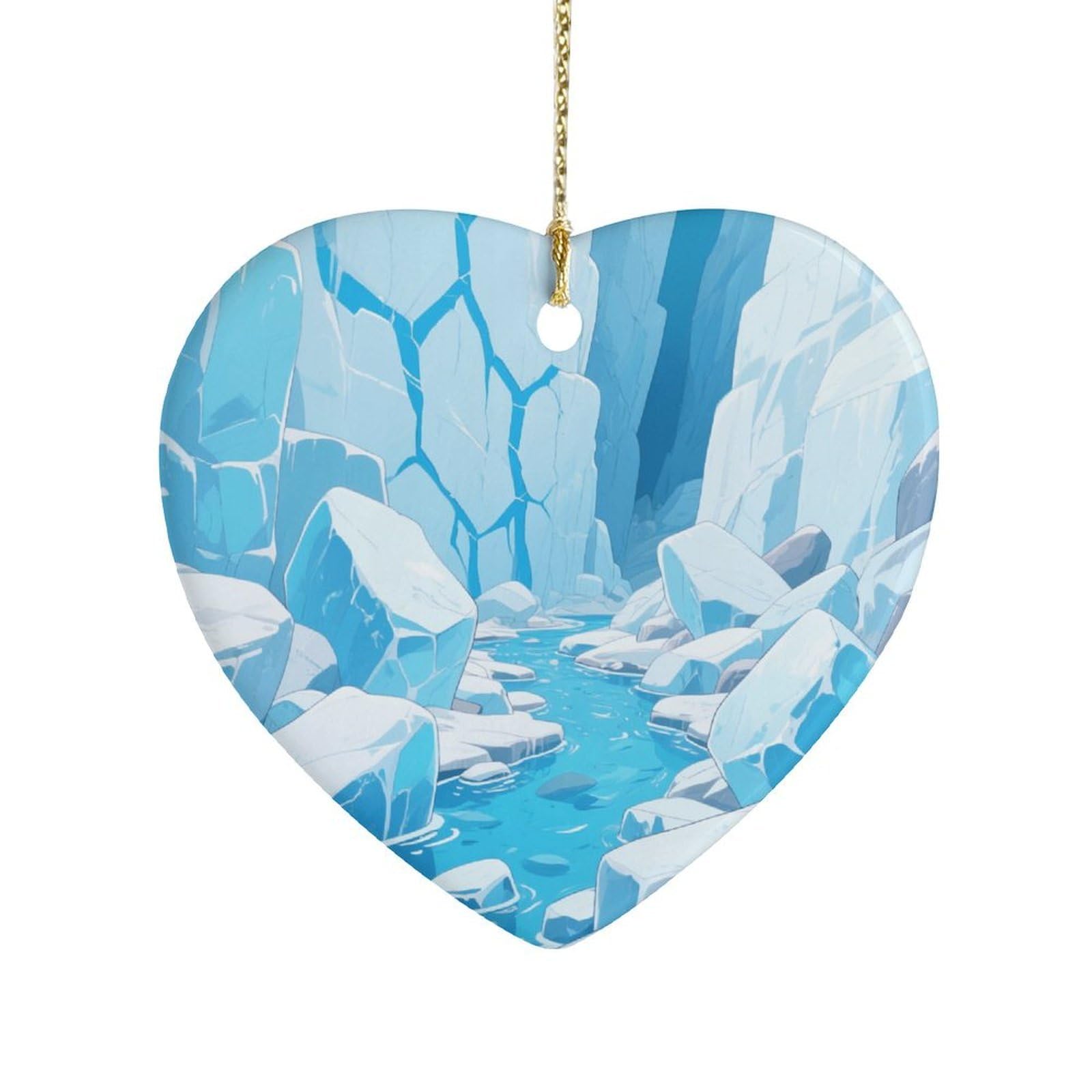 Fekiloot Style Glacier Canyon Ceramic Ornament Home Decor Keepsake