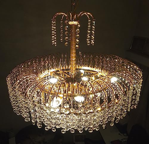 Image of LED Crystal Big Size Jhhomar Lamp Ceiling Light for Living Room /Hall /Bed Room Chandelier Ceiling Lamp (Gold, Clear