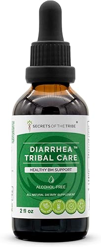 Secrets of the Tribe Diarrea Tribal Care Tintura Extracto sin alcohol, hierbas BlackBerry Rubus Fruticosus, Manzanilla Matricaria Recutita,