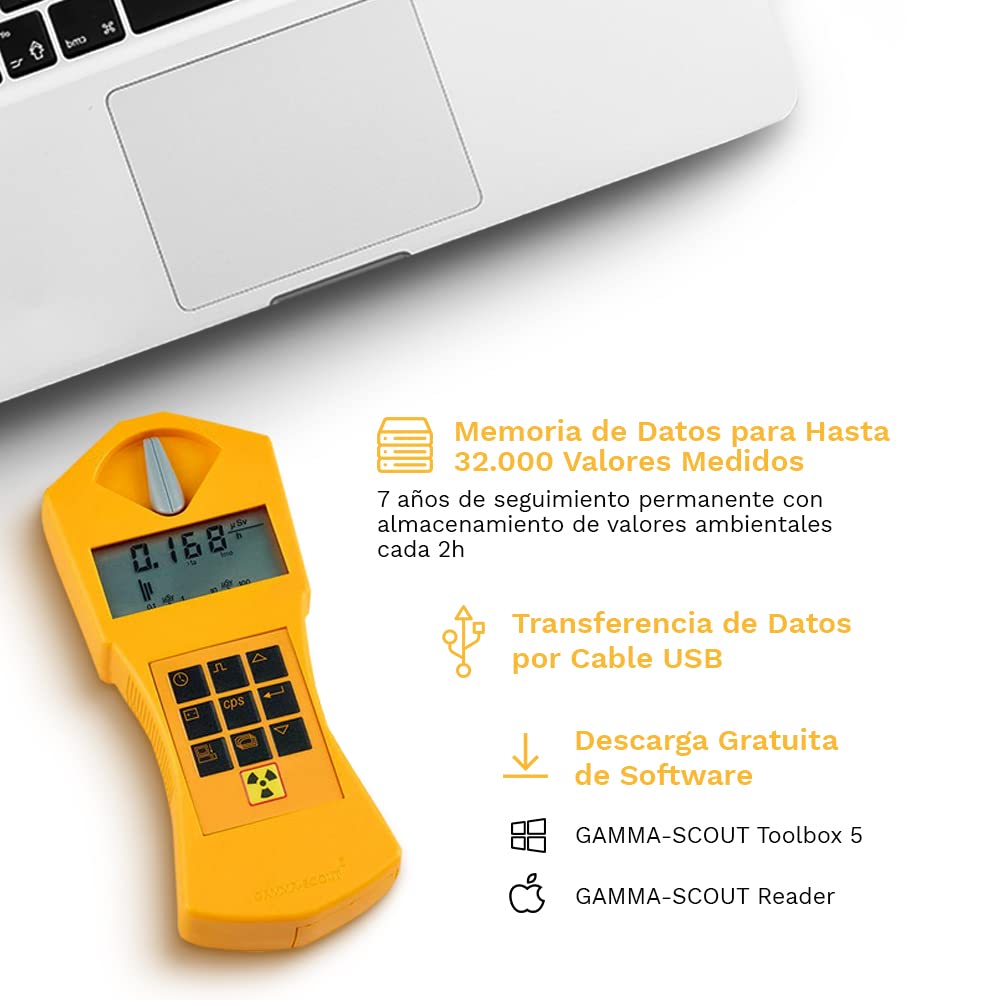 Standard | Contador Geiger para radiactividad - dispositivo de medición profesional para radiación alfa, beta y gamma - uso como dosímetro personal - incluye interfaz USB y software de evaluación.