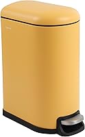 Vista 62 de happimess HPM1009C Roland Mini 2.6-Gallon Step-Open Trash Can with Soft-Close Lid, Modern, Minimalistic, Fingerprint Proof for Home, Kitchen, White