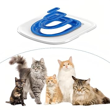 Cat Toilet Training Kit Litter Box Alternative with Tray, Reusable Potty Seat Adapter for Cats & Kittens, Hygienic Flushable Urinal, Includes Step by Step Trainer Seat(Blue)