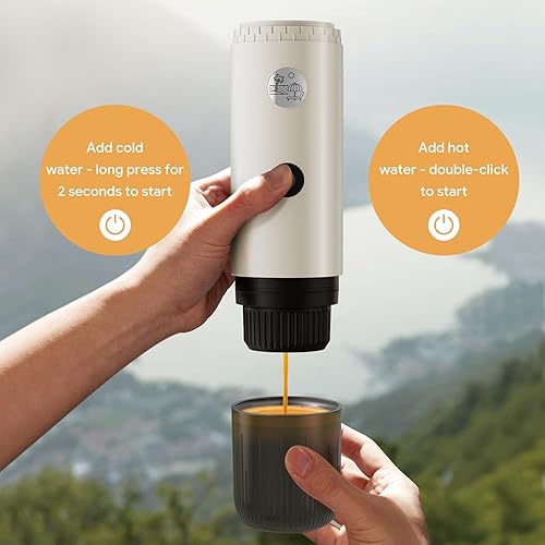 Miniatura 6 de Cafetera eléctrica portátil de café expreso, cafetera de viaje para campamento, cafetera de auto con calentamiento automático con USB-C, 3 en 1 con