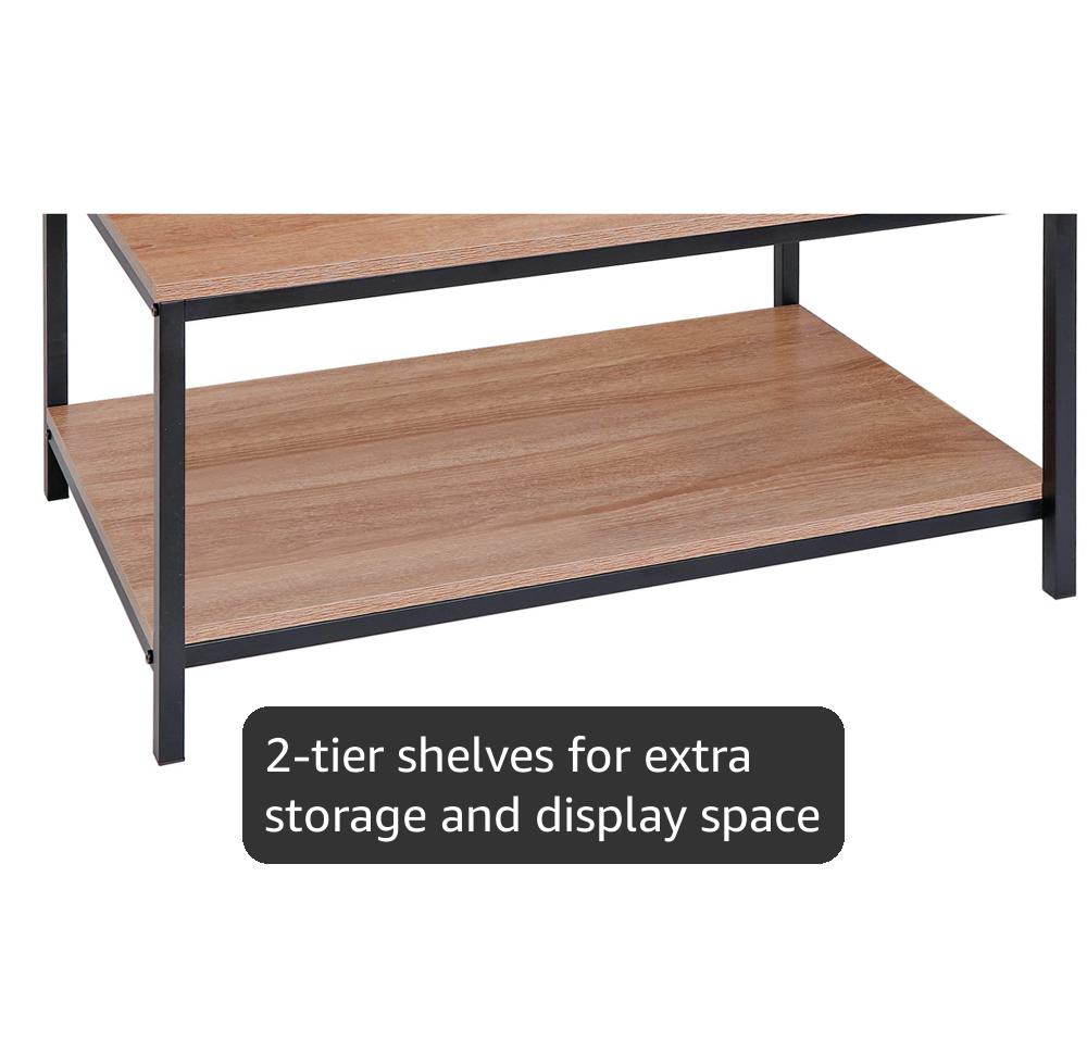 Amazon.com: SUPER DEAL 2-Tier Industrial Coffee Table with Storage