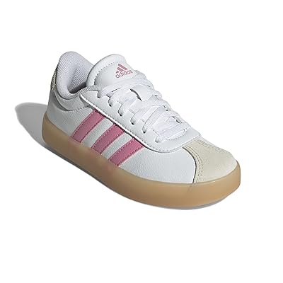 adidas Kids Vl Court 3.0 Shoes (Big Kid) Kids Shoes White/Bliss Pink/Alumina
