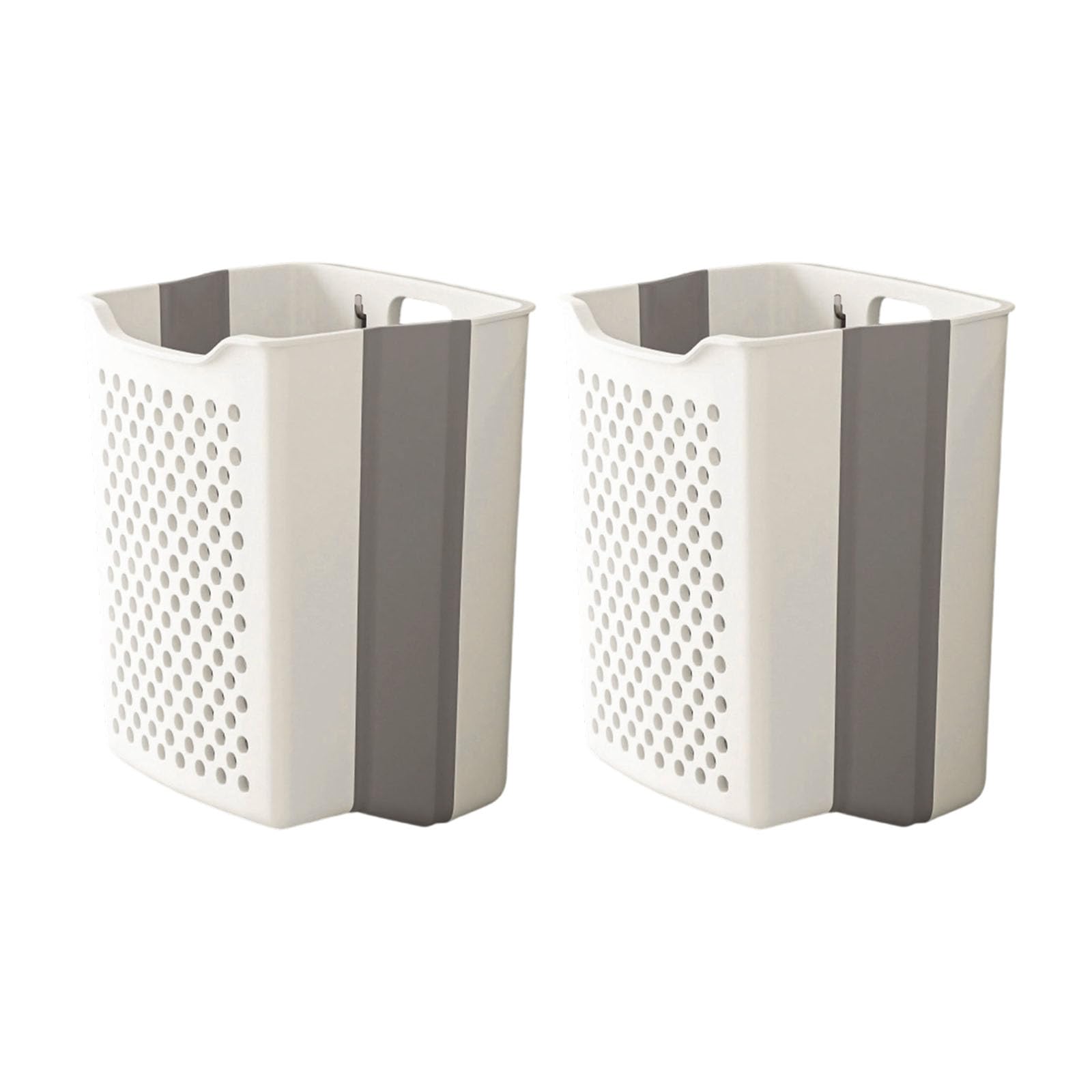 Zeiwohndc Of 2 Wall Mounted Foldable Laundry Baskets for Bathroom Storage Container with Large Capacity Large Capacity Hamper