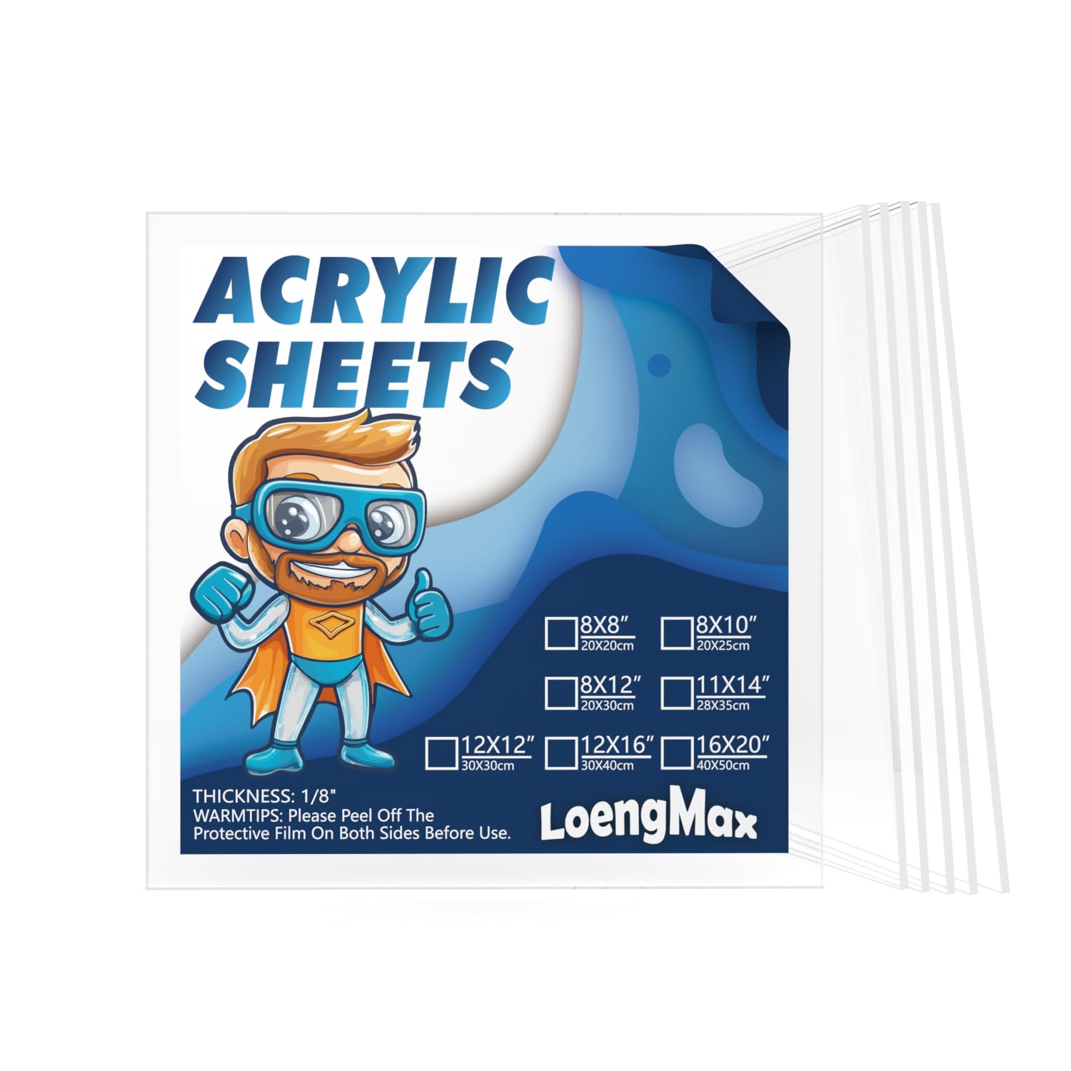 Clear Acrylic Sheets - 4"x4" (6 Pack) -8 Clear Acrylic Sheets - 4"x4" (6 Pack) -8