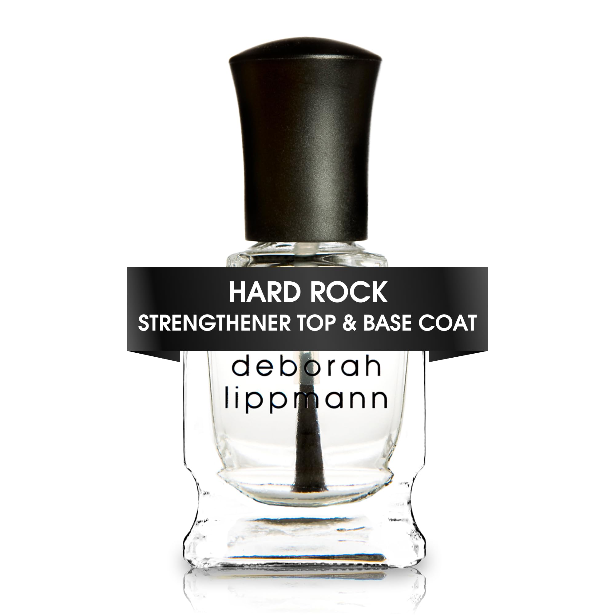 Deborah Lippmann Hard Rock Base and Top Coat | Promotes Healthy Growth for Soft Nails | Diamond Powder Strengthens and Protects Nail Polish | Clear, 50 Fl. Oz