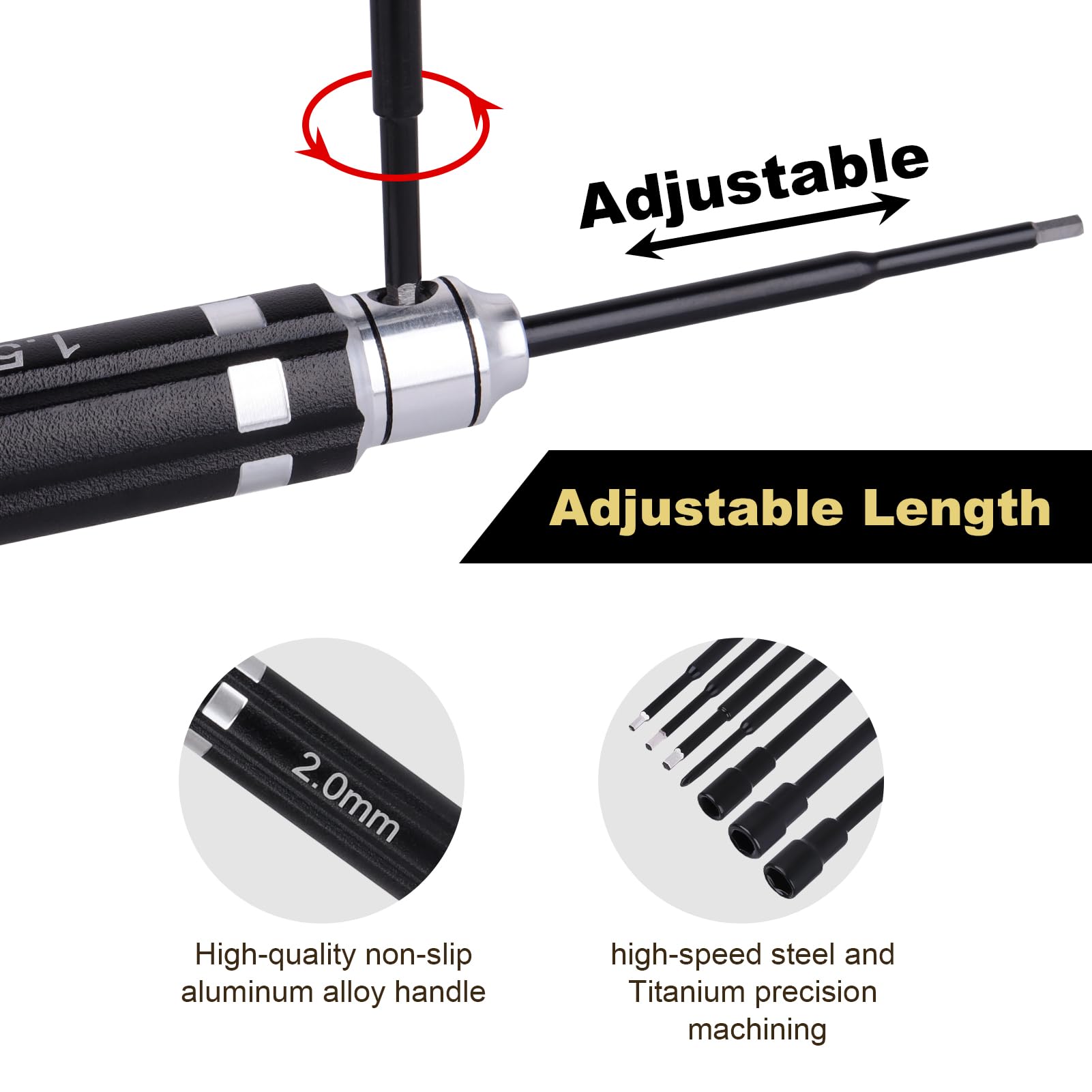 Mini RC Hex Screwdriver Set - 7PC Tool Kit For 1/18 1/24 Scale Crawler Cars TRX4M SCX24