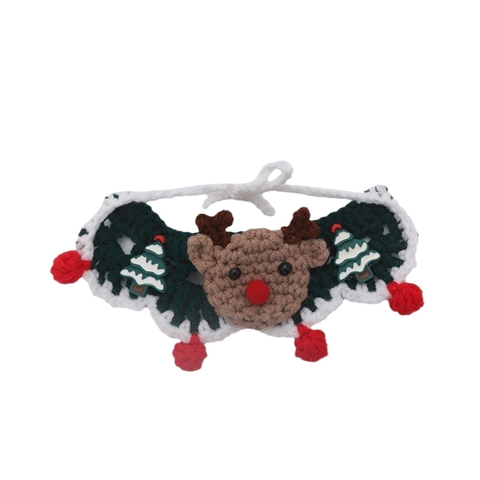 6-in-1-Weihnachtshalsband für Haustiere mit austauschbaren Glöckchen und Fliegen, verstellbares gestricktes Halsband für Katzen und kleine Hunde, festliches Urlaubskostüm-Accessoire für Weihnachten