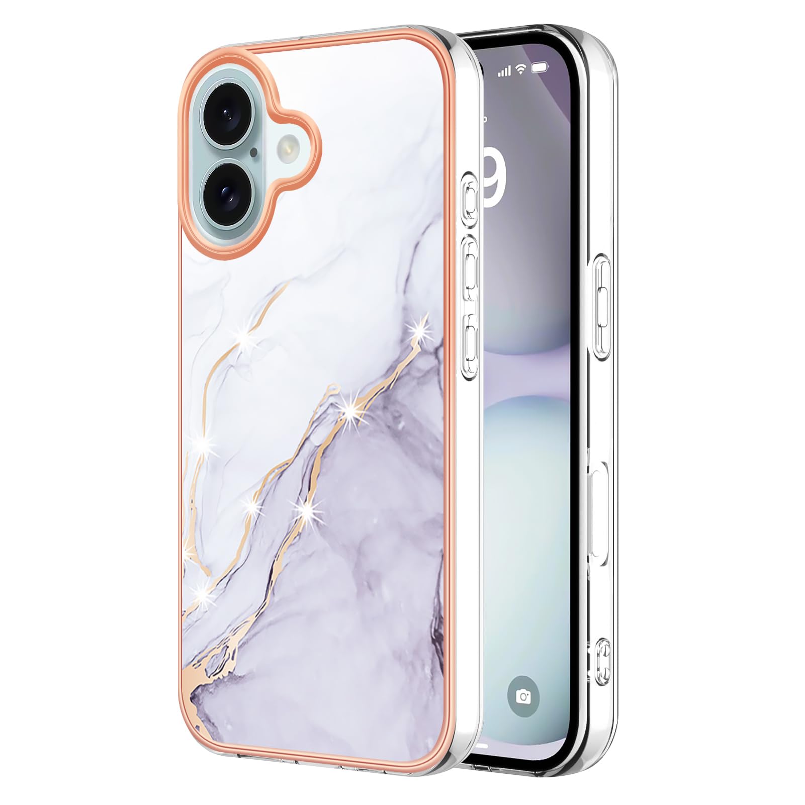 Coque silicone iPhone 16 Plus flexible et antichoc avec design marbre anti-rayures - 7