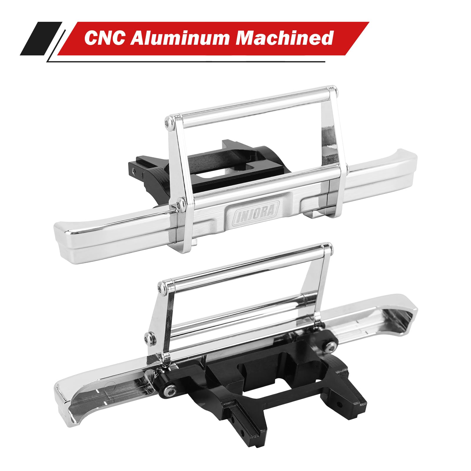 INJORA Pare-Chocs RC - Pare-Chocs Aluminium CNC pour TRX4M High Trail K10 Upgrade 1/18 RC Crawler,Avant Arrière
