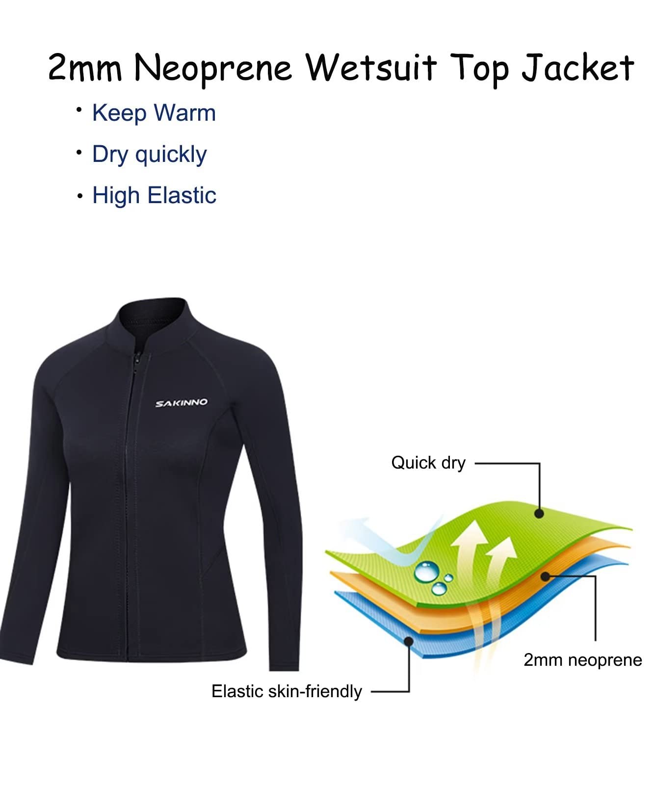 Kombinezon top kurtka męska 2 mm neoprenowy kombinezon do nurkowania z długim rękawem pływanie nurkowanie snorkeling surfing mokry strój utrzymuje ciepło