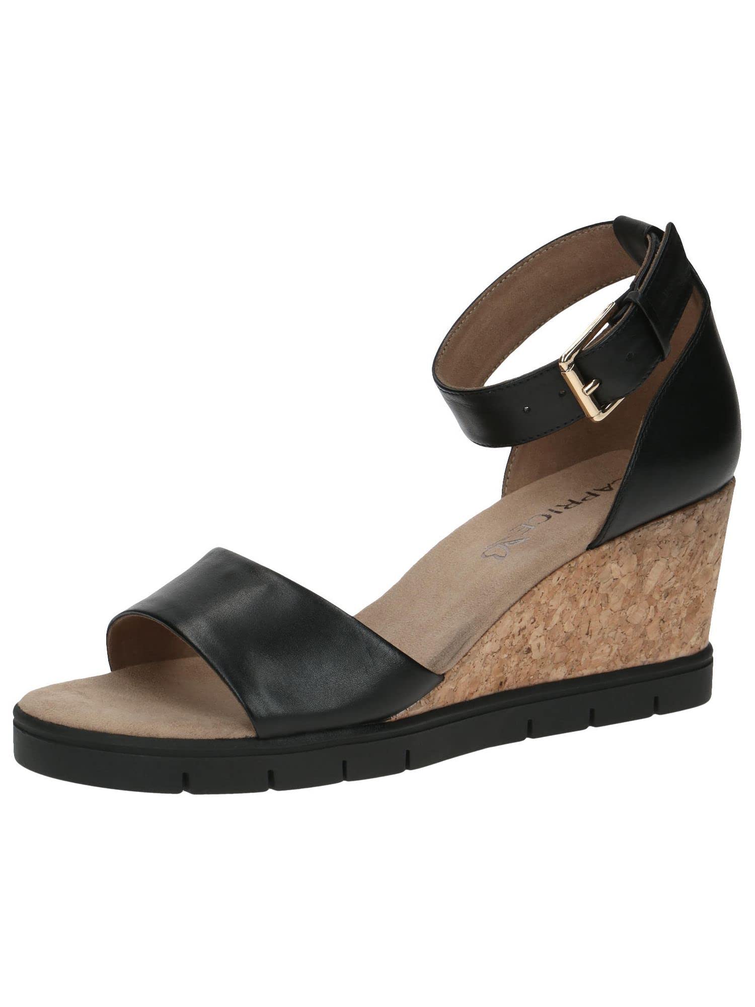 CAPRICE Women's 9-9-28711-20 Heel Sandals, Black (Black Nappa), 6.5 UK