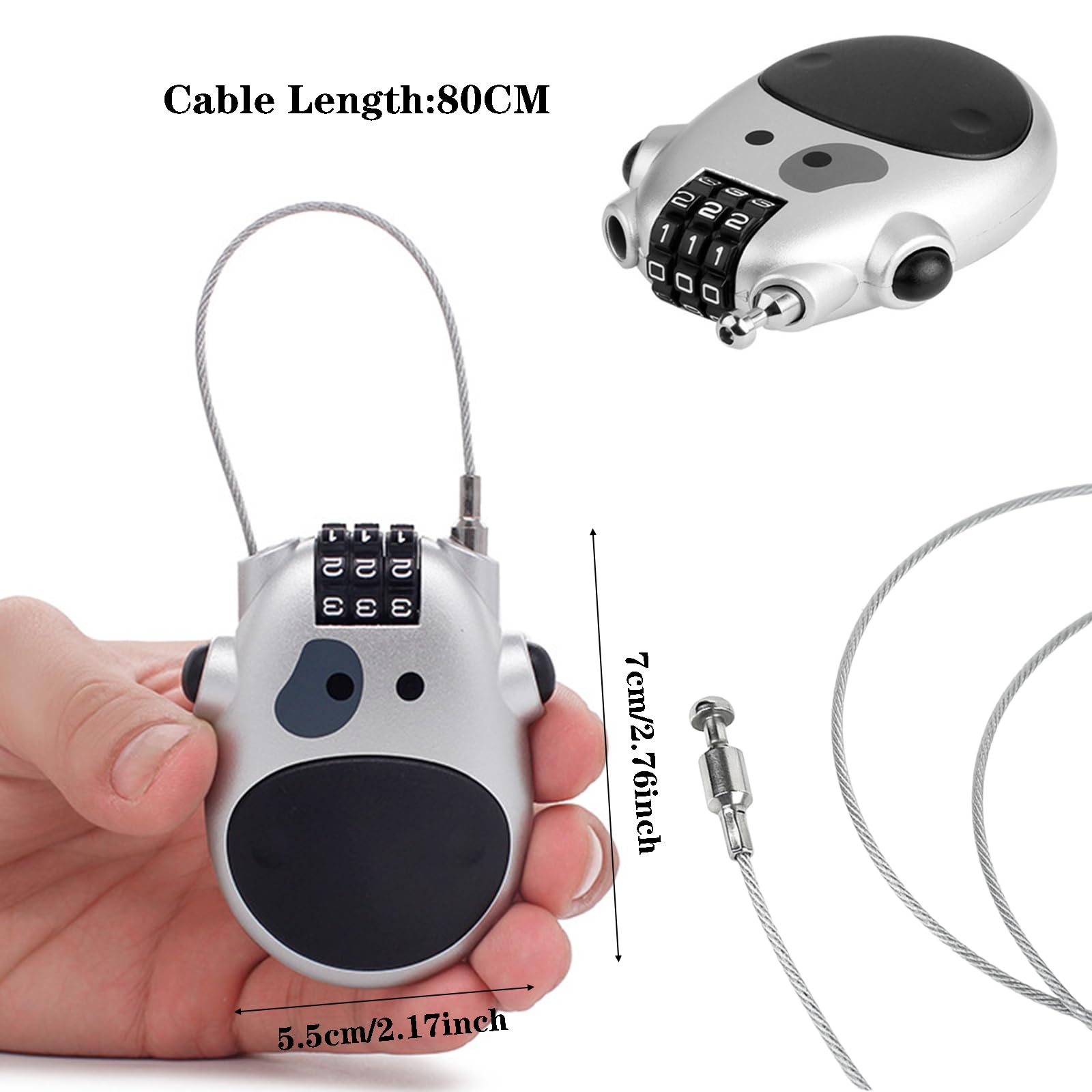 Lucchetto A Combinazione Con Cavo 90 Cm - Per Bici, Scooter, Bagagli E Moto - Foto 2