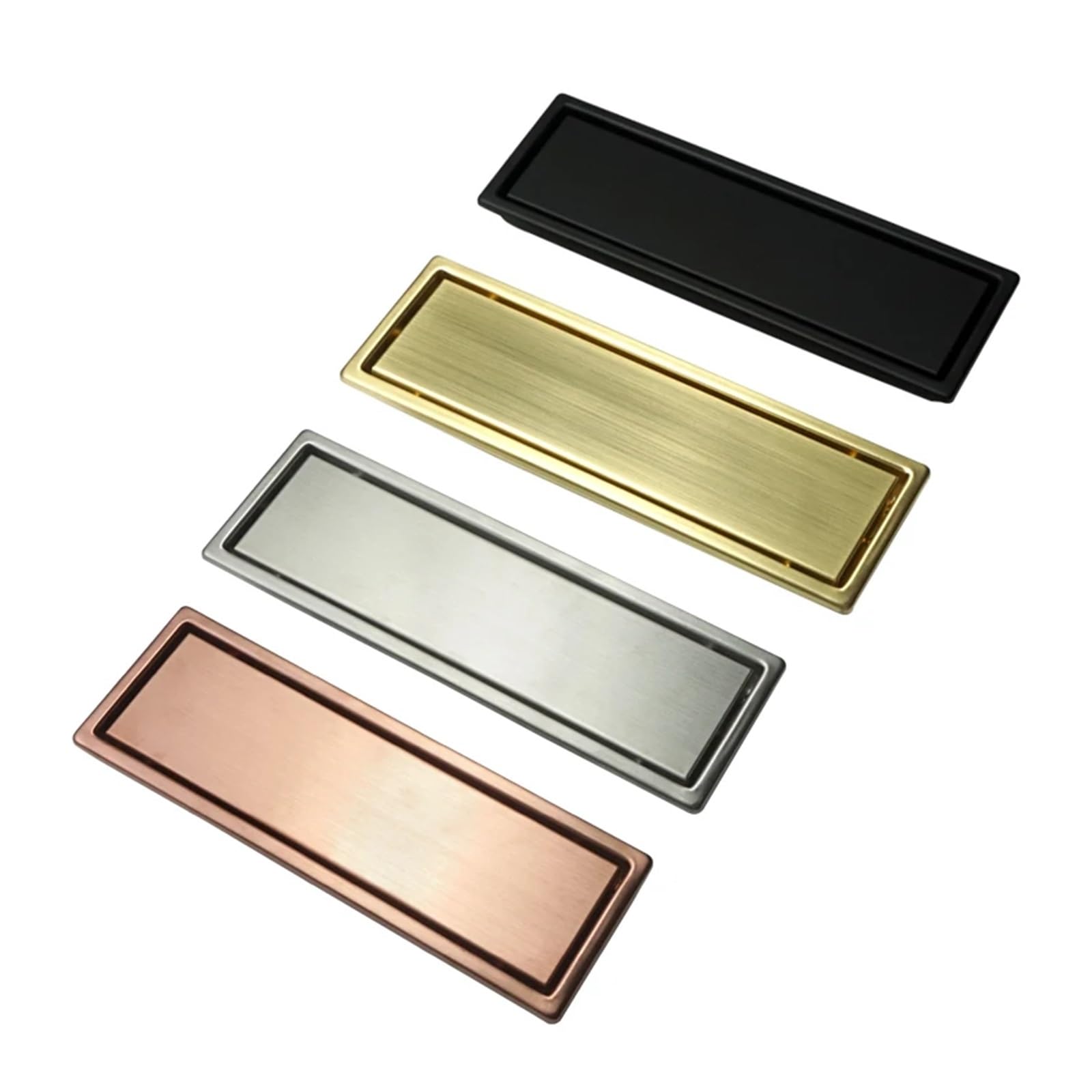 Desagüe Invisible de Acero Inoxidable para Suelo - Tapa de desagüe Rectangular Alargada para baño y Ducha de Cocina - Canal de desagüe de Sellado Profundo BG - Fácil instalación - Diseño Mod