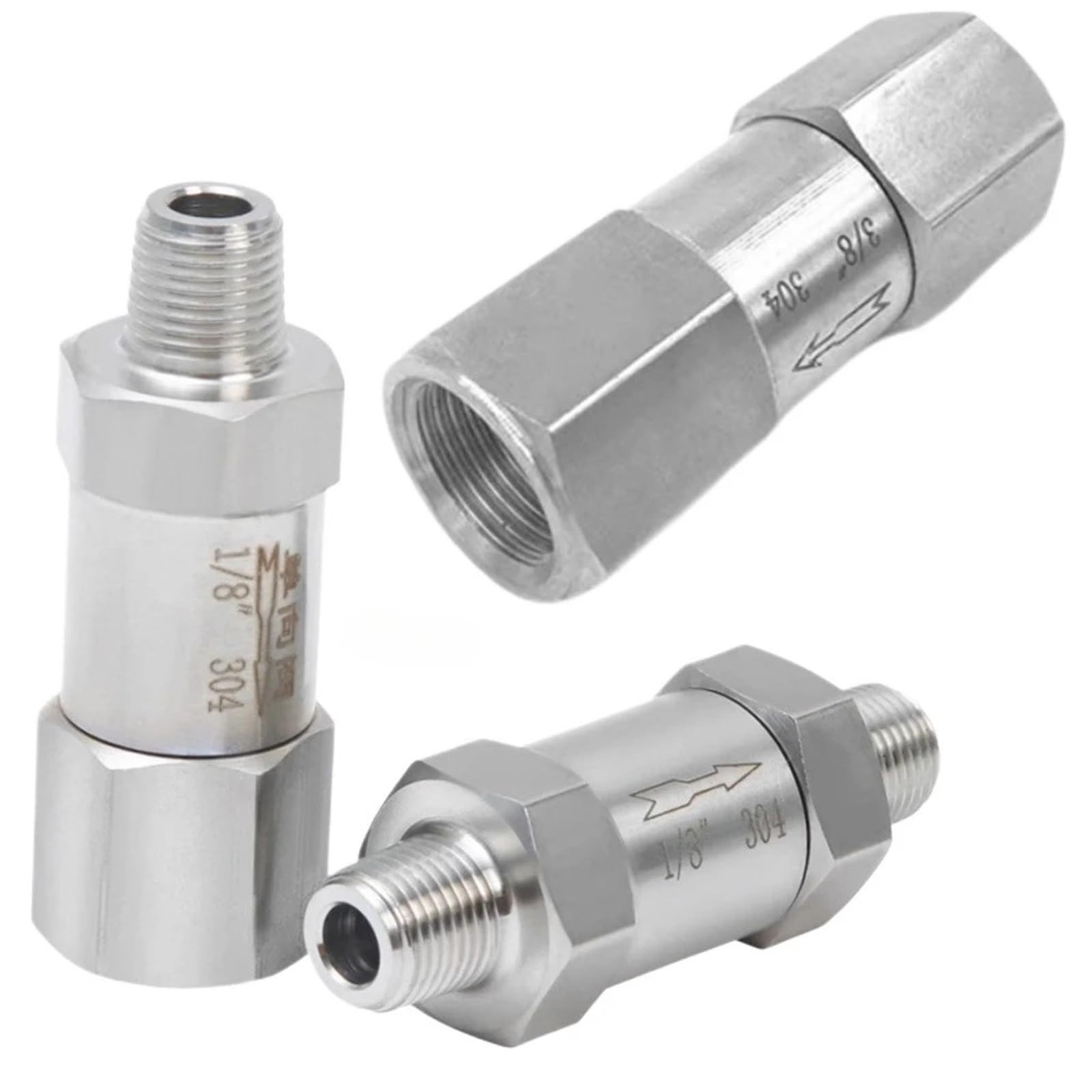 Uyzndkvsi Men's 1/2 /8 /4 3/8 3/4 Check Valve Non-Return Inline 304 36 Stainless Steel(", Npt)