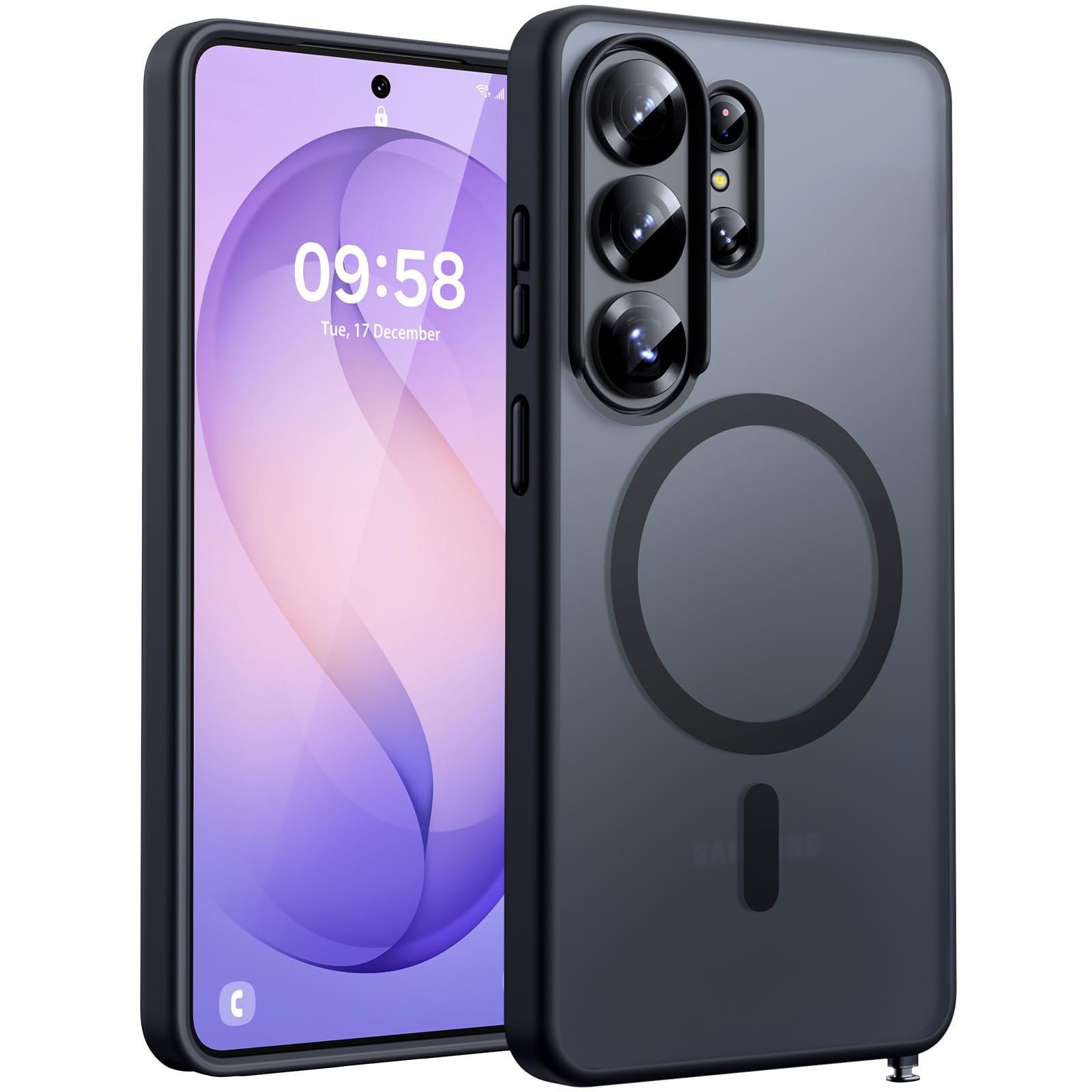 TOCOL für Samsung Galaxy S26 Ultra Hülle 6,9 Zoll, Kompatibel mit Magsafe, Eingebauter Magnetring, Stoßfest Kratzfest Transluzente Matt Magnetisch Handyhülle für Galaxy S26 Ultra 5G Case, Schwarz