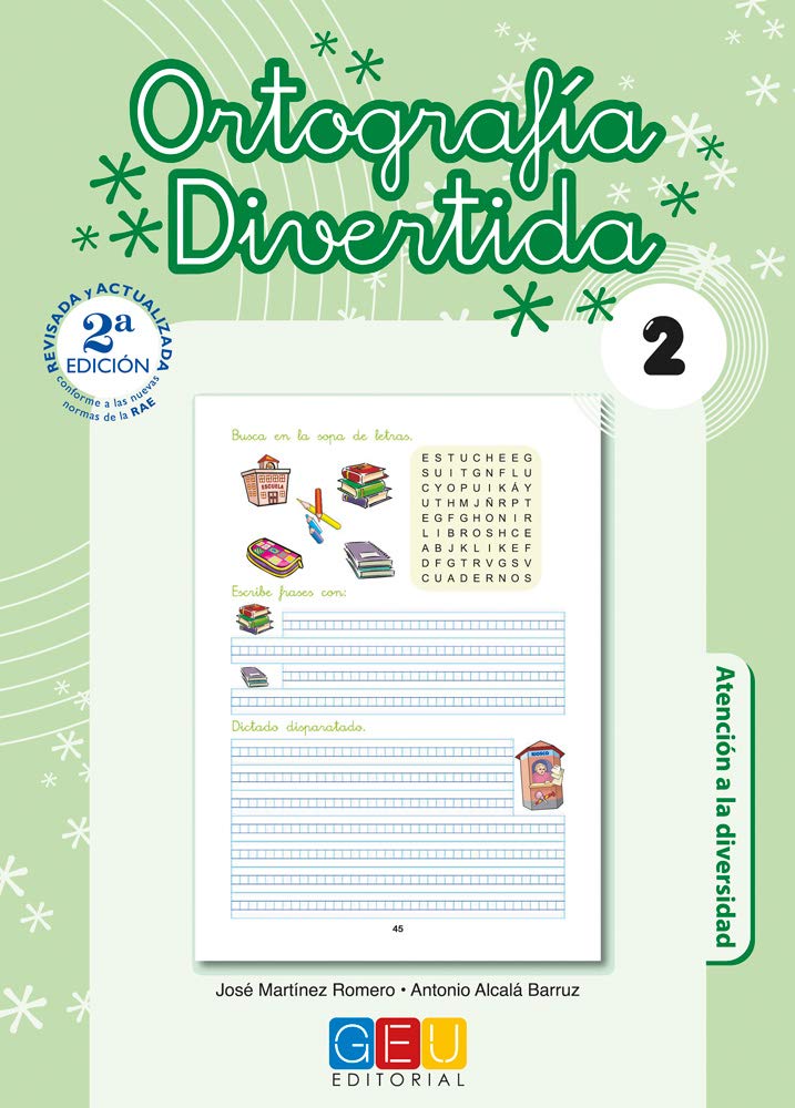 Ortografía divertida 2 / Editorial GEU / 1º Primaria / Mejora la ortografía / Recomendado como apoyo / Con actividades sencillas de repaso