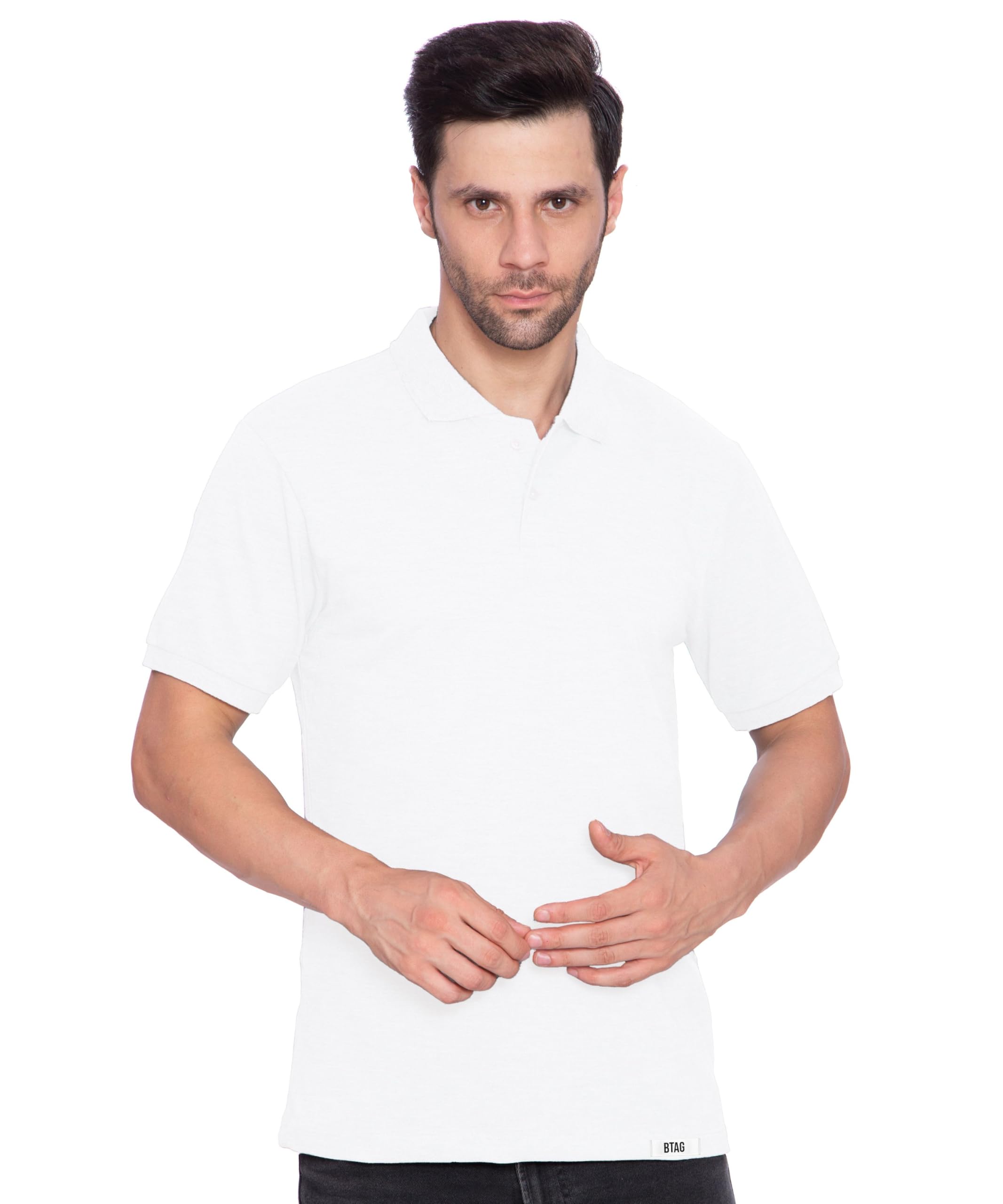 Btag Men’s Classic Polo Neck T-Shirt | Elegant & Comfortable | Premium Cotton Fabric | Trendy Half Sleeve Tee for Everyday Style | Ideal for Work, Travel | Breathable & Sweat-Resistant | Pack of 1