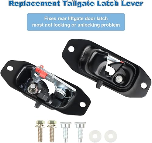 Miniatura 4 de WMPHE Pestillo de bloqueo para puerta elevadora, par izquierdo y derecho, palanca de pestillo para portón trasero compatible con Chevy Silverado