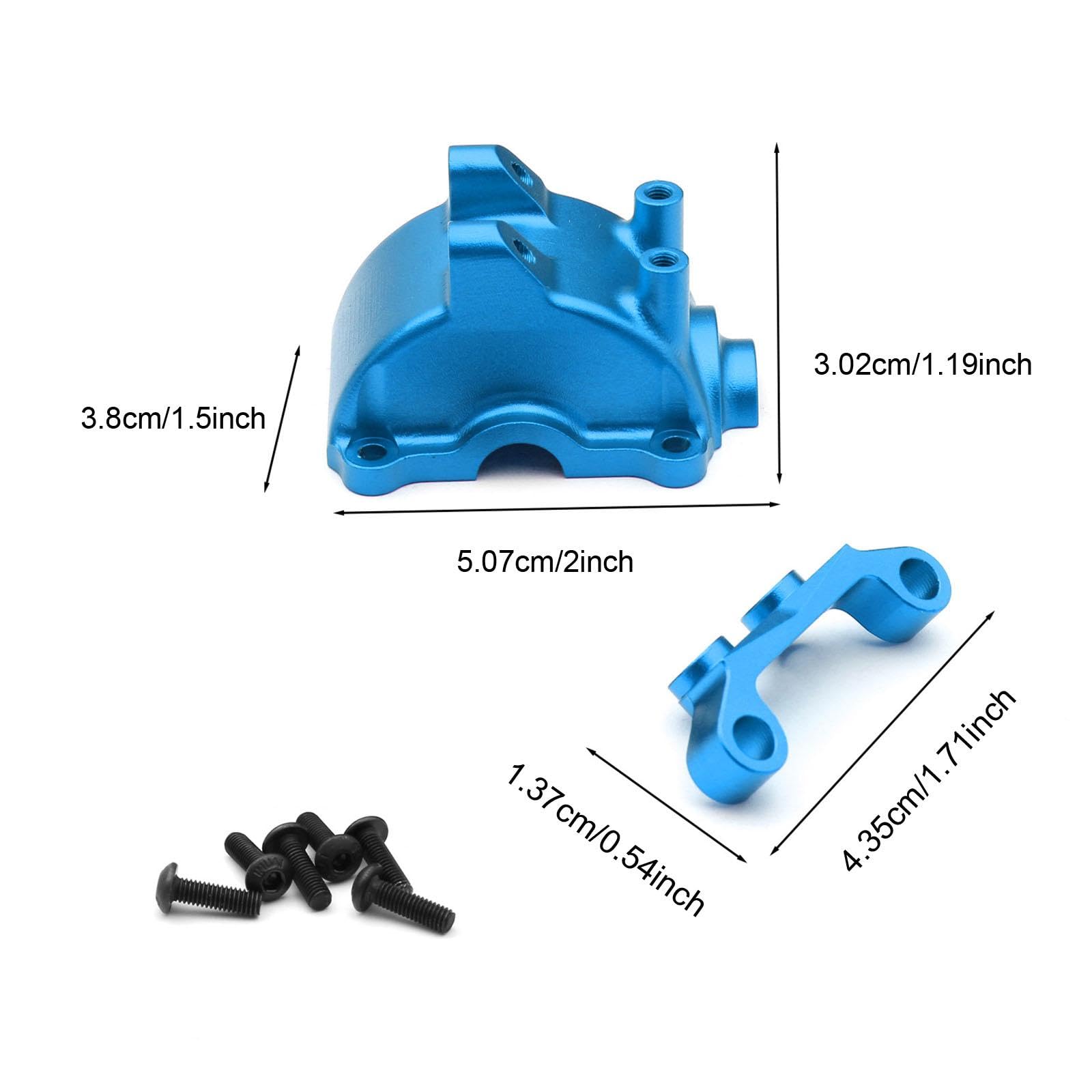 Tapa de Caja de Cambios de Diferencial para Coche RC 1:10, Piezas de Repuesto Profesionales con Soporte de Brazo para Camiones Oruga TT02, Accesorios, Azul