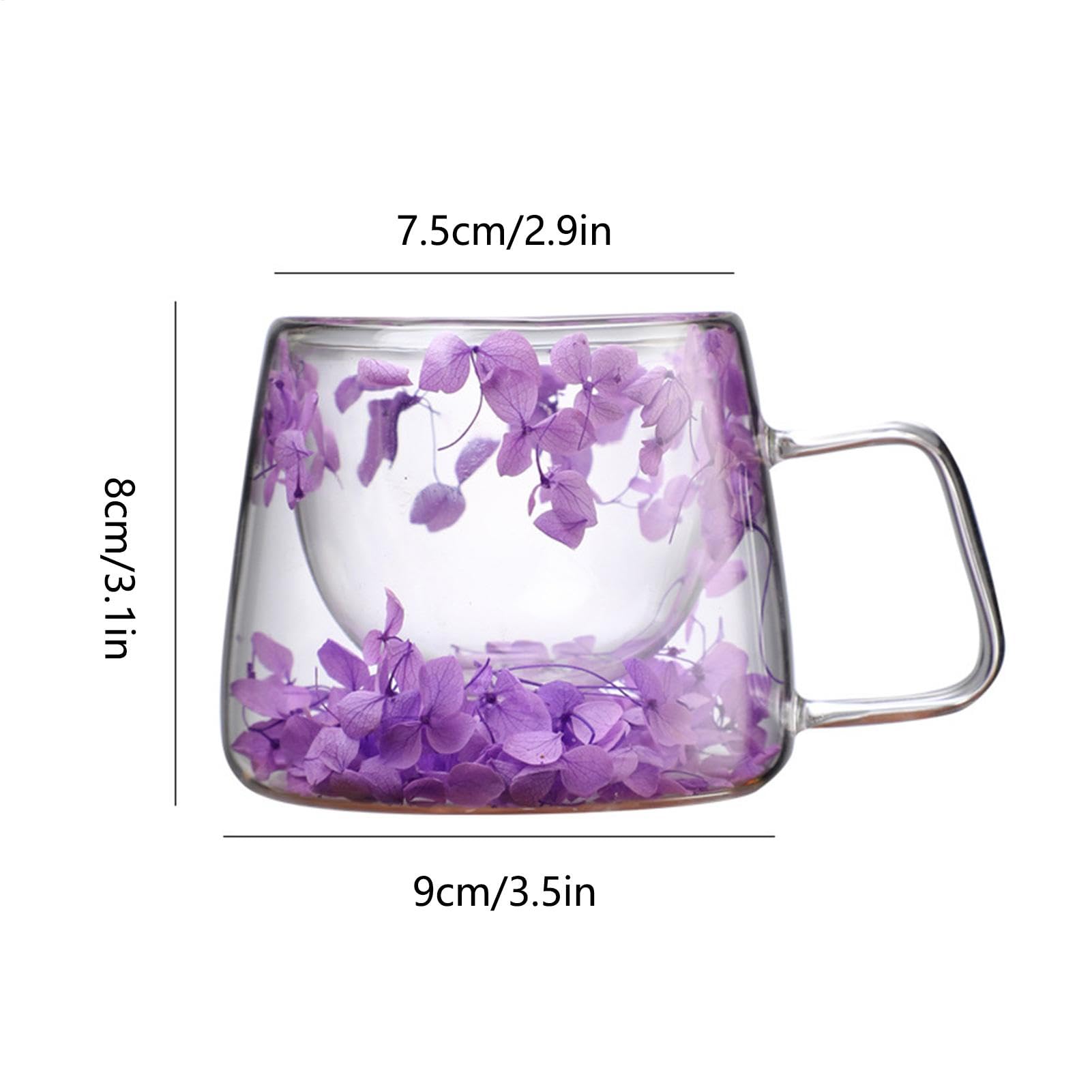 da caffè con fiori secchi, capacità 200 ml, da caffè a fiori