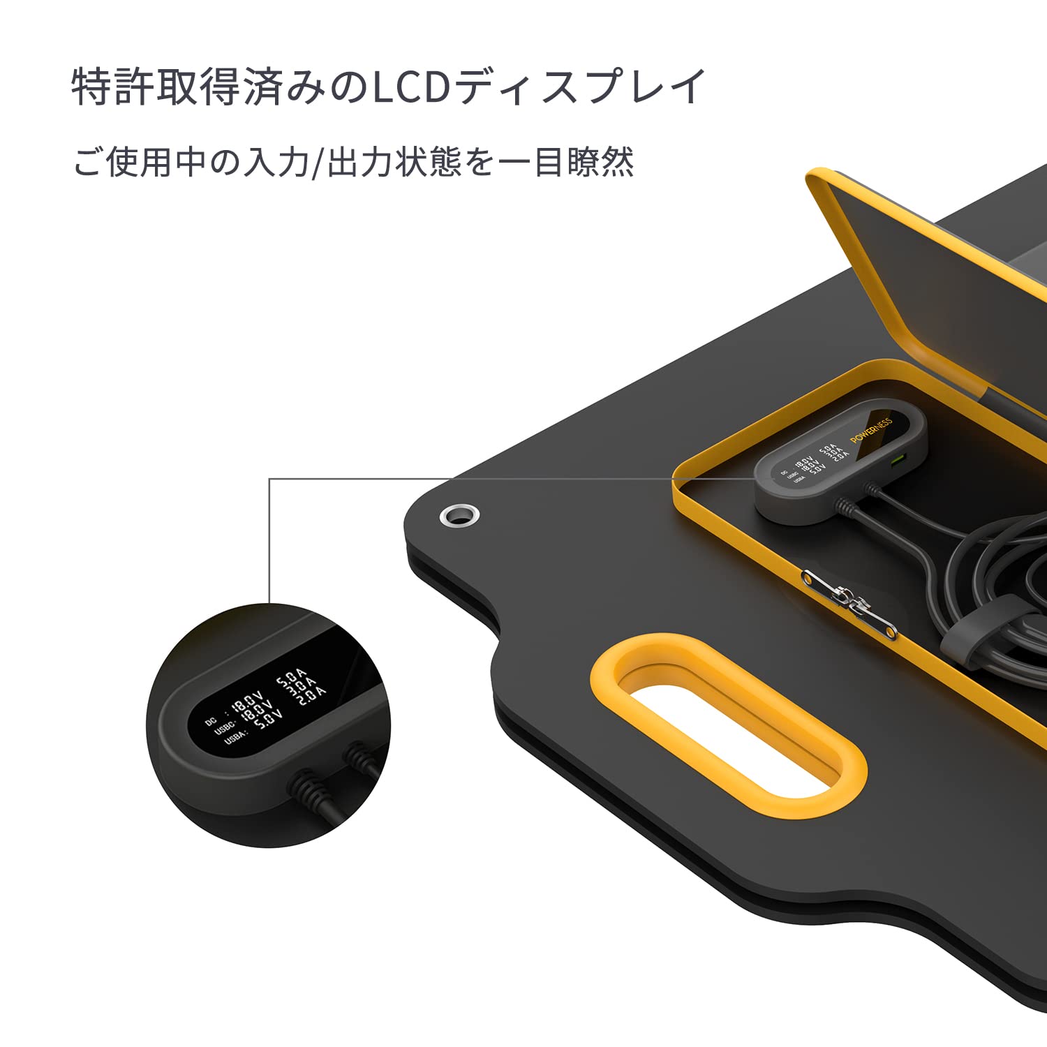 Amazon | POWERNESS ソーラーパネル 120W 折り畳み式太陽光パネル  