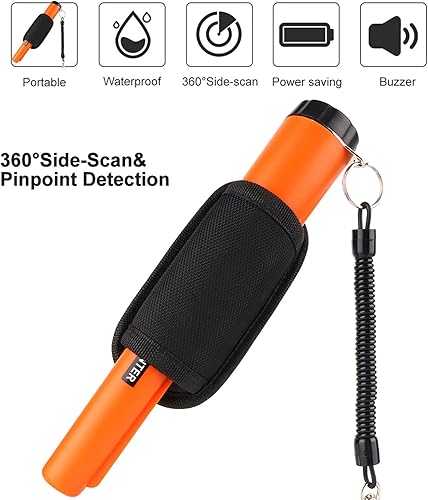 Miniatura 2 de WAZWOY Detector de metales detector de metales detector de metales de mano profesional con luz LED búsqueda de búsqueda de 360 sonda de búsqueda de