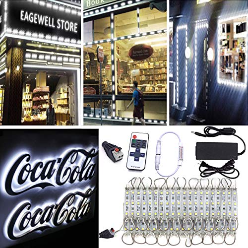 Eagwell 20 Ft Storefront Light 40 Pieces Cold White 5050 Led Light Module,2 Set 5050 Smd 120 Led Module Store Front Window Sign Strip Light #TOP1