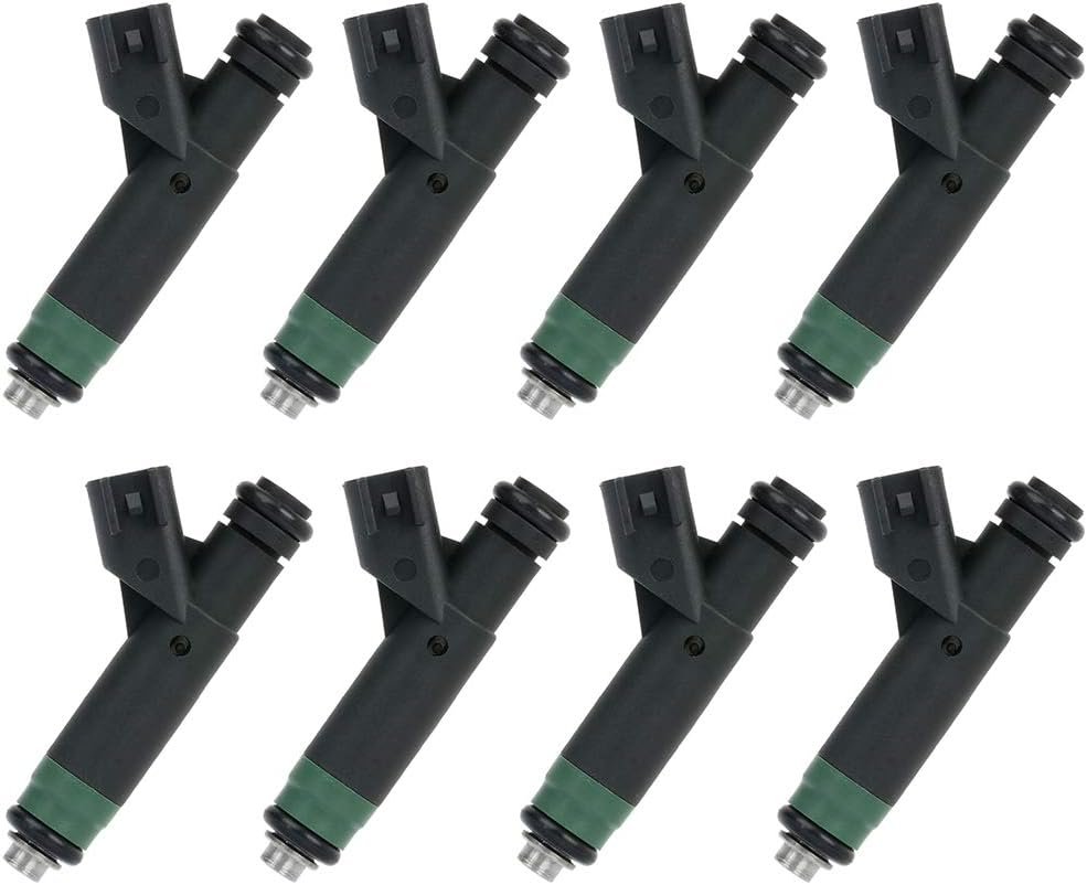 SCITOO 8Pcs 4 Holes Fuel Injector Fit for Chrysler for Aspen for 2007, for Dodge for Dakota for 2004 2005 2006 2007, for Dodge for Durango for 2004 2005 2006 2007, 53032704AC 53032704AB FJ475