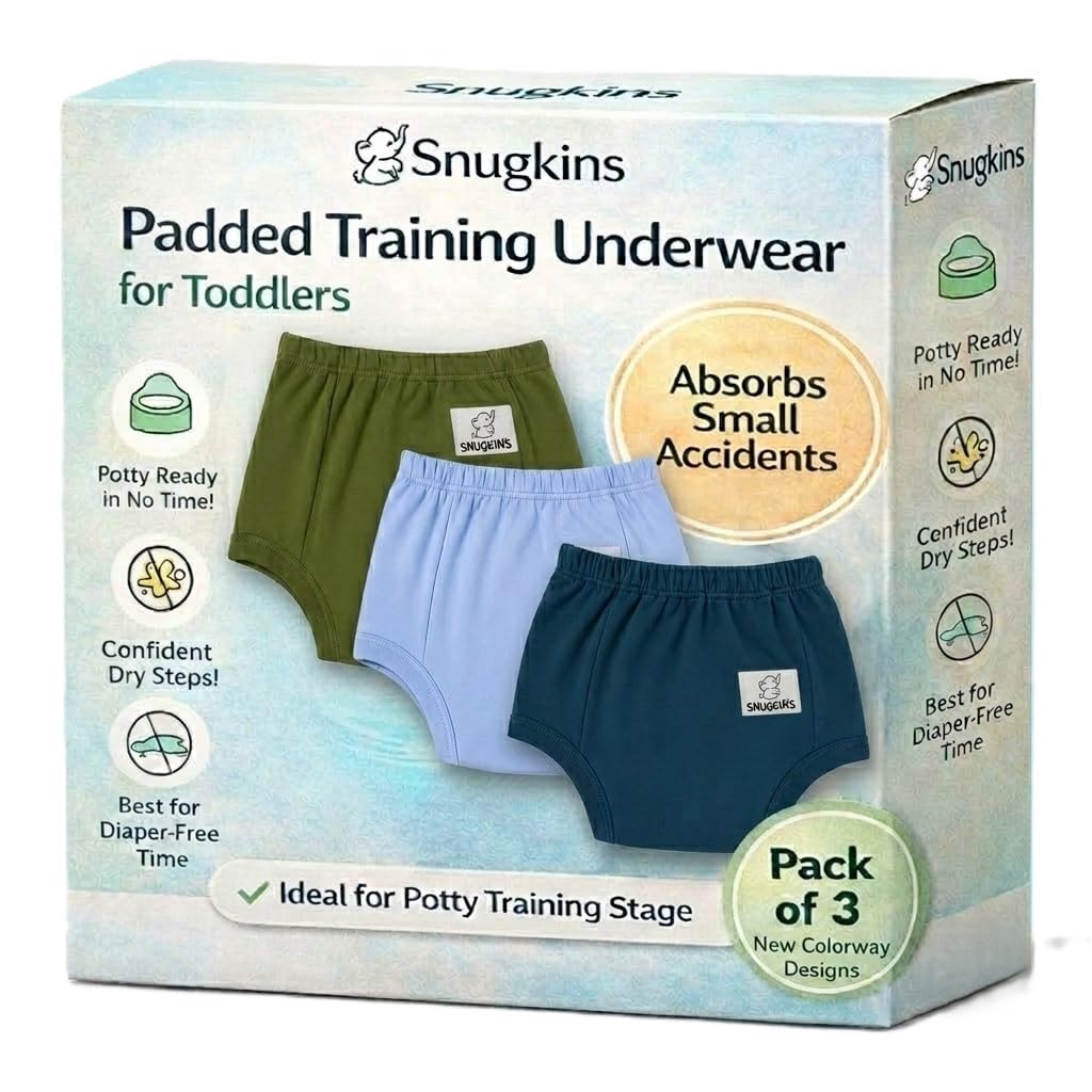 Snugkins Padded Underwear for Kids | 3 Layer Leak-Proof Cotton Potty Training Pants | Reusable, Washable & Absorbent Training Underwear | Ages 2-3 Years (Pack-3)-image-47