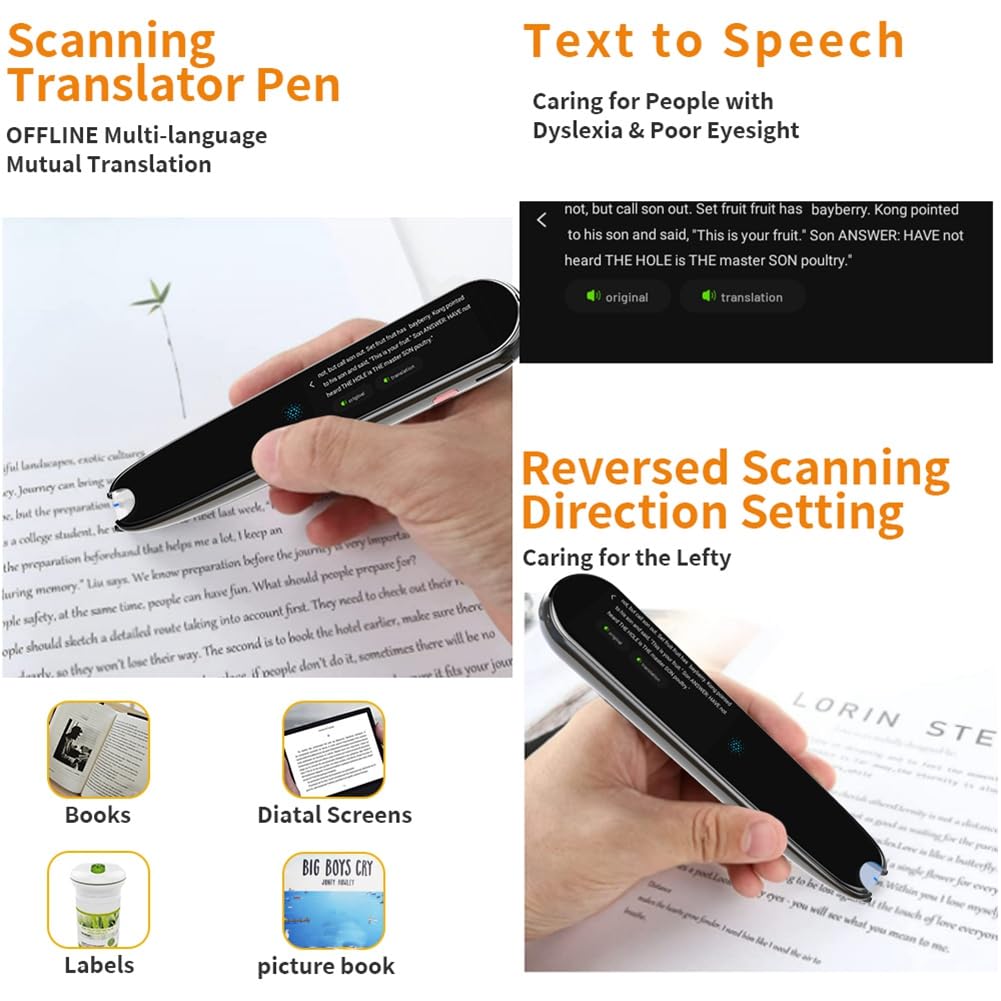 Traduttore di lingua Dispositivo Traduzione in tempo reale Scanning Pen Reader Scanner Pen Dizionario Traduttore vocale Supporto 112 lingue Text to Speech