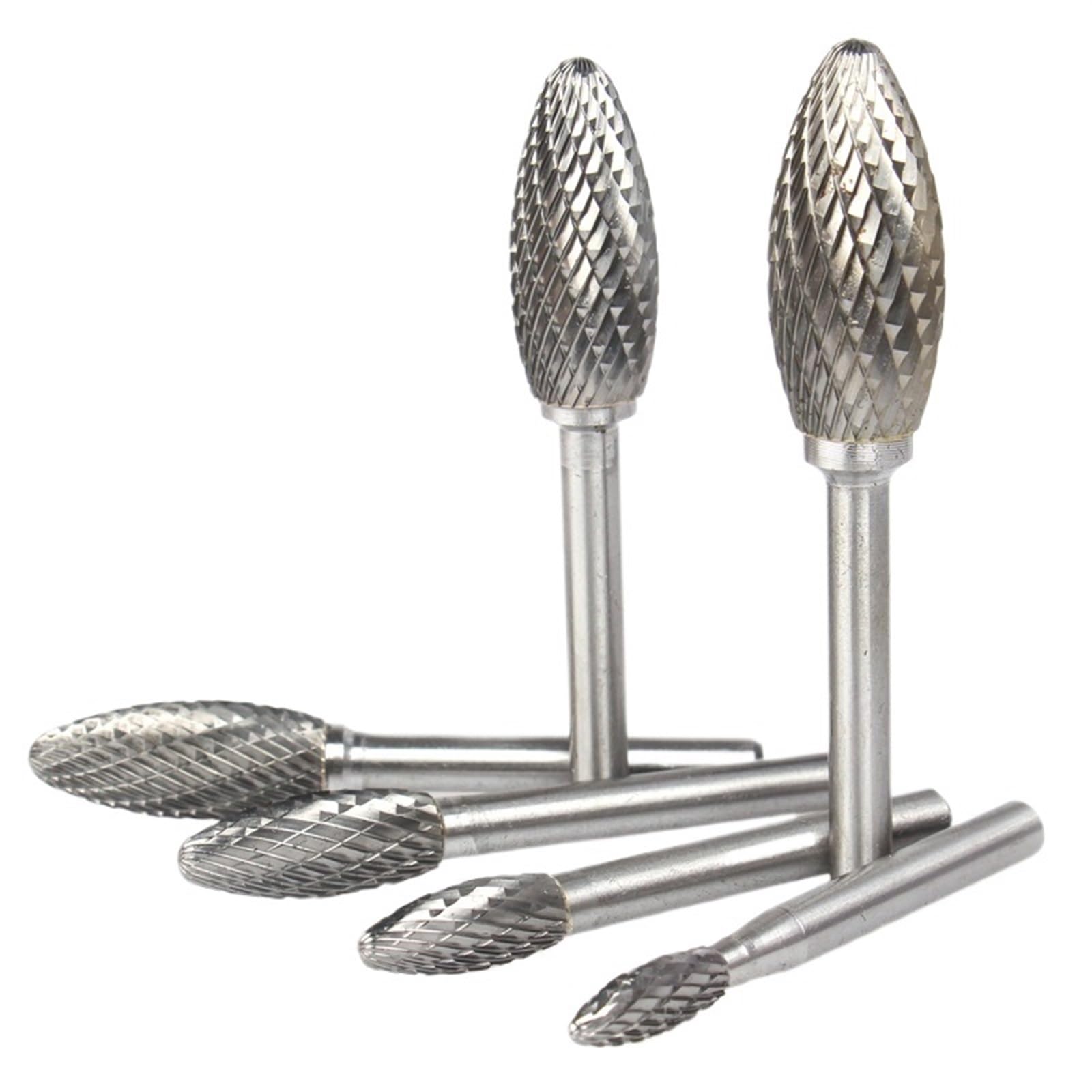 Fresa rotativa doble de carburo de tungsteno, Limas rotativas de carburo de tungsteno serie HX, 6-16mm, 6 uds. for tallado de madera y Metal(Hx16)
