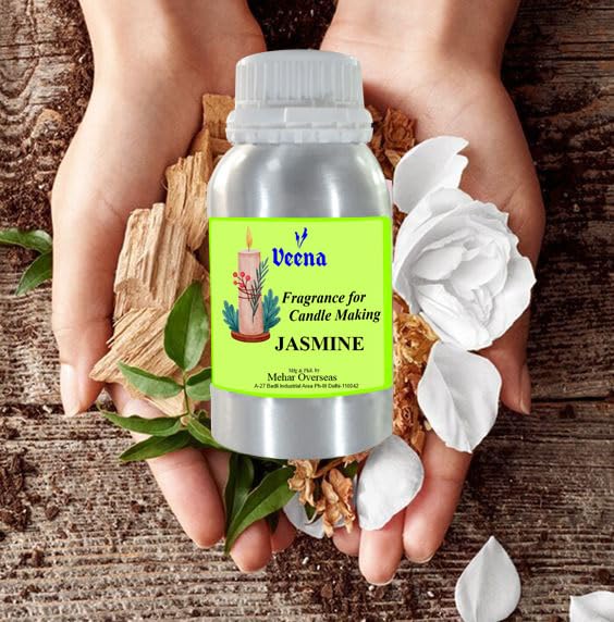 Image of Veena Jasmine Fragrance Oil,Essential oil for Candle Making, Soap Making, Slime, Diffusers, Home and Crafts 100 gm