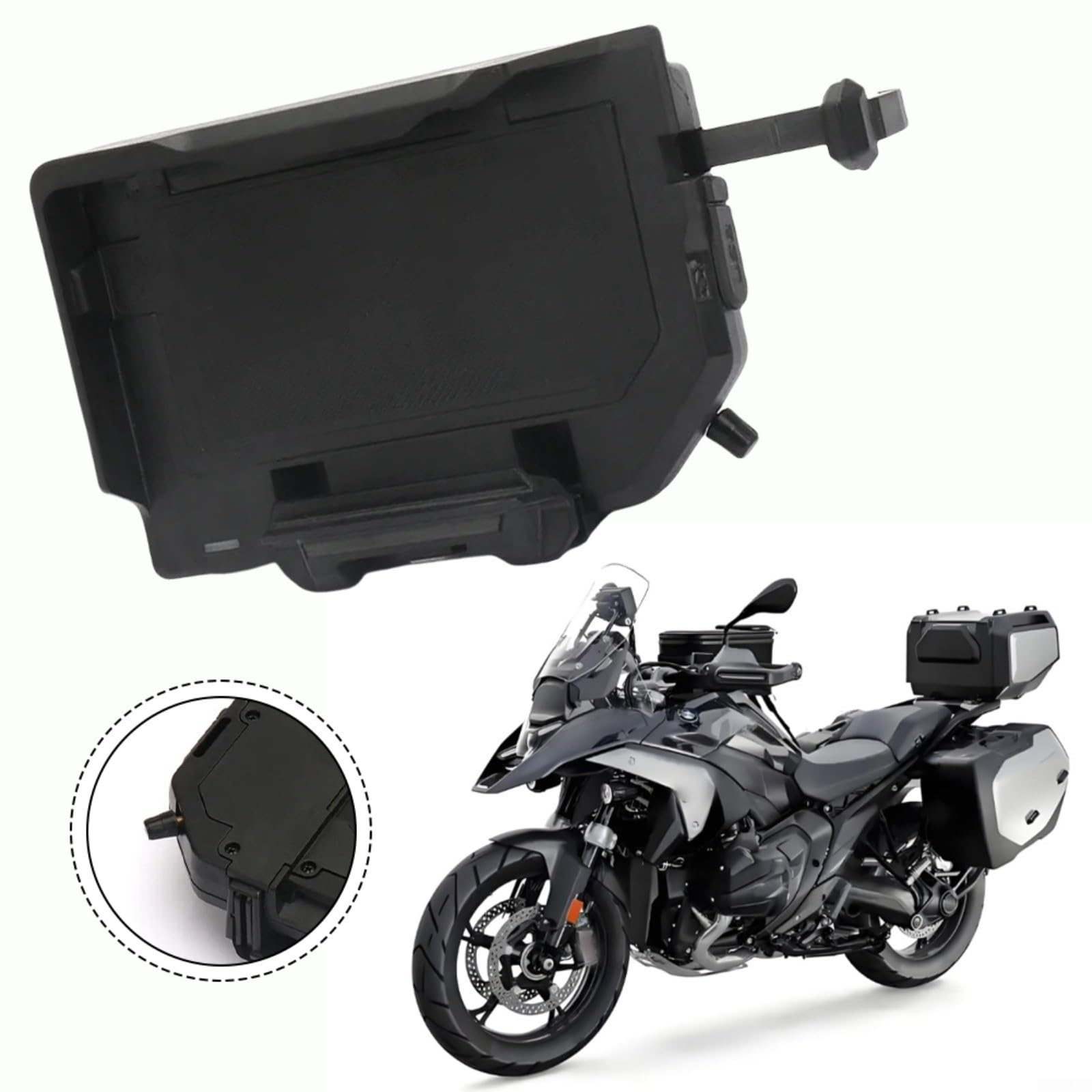 Soporte de teléfono de motocicleta para BMW, cargador inalámbrico USB, 15 W, potencia antivibración, ABS, negro, compatible con R1300GS R1250GS R1200GS S1000XR F750GS F850GS