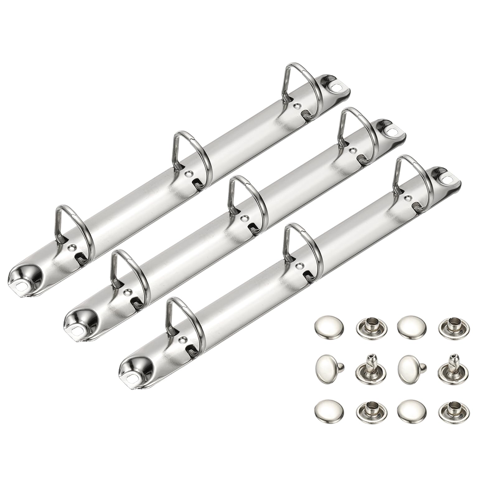 PATIKIL A5 3 Hole Ring Binder Mechanisms, 3 Set 0.8" D Ring Replacement Binder Planner Loose Leaf Binding Spines for Organizers DIY Fill Paper Storage Folder Accessories, 20mm Silver Tone